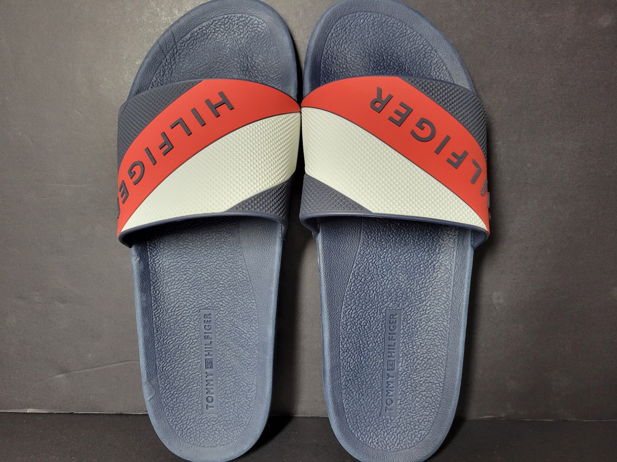 Tommy Hilfiger Men's Pool Slides Shower Beach Sandals Blue Sz 11M NEW