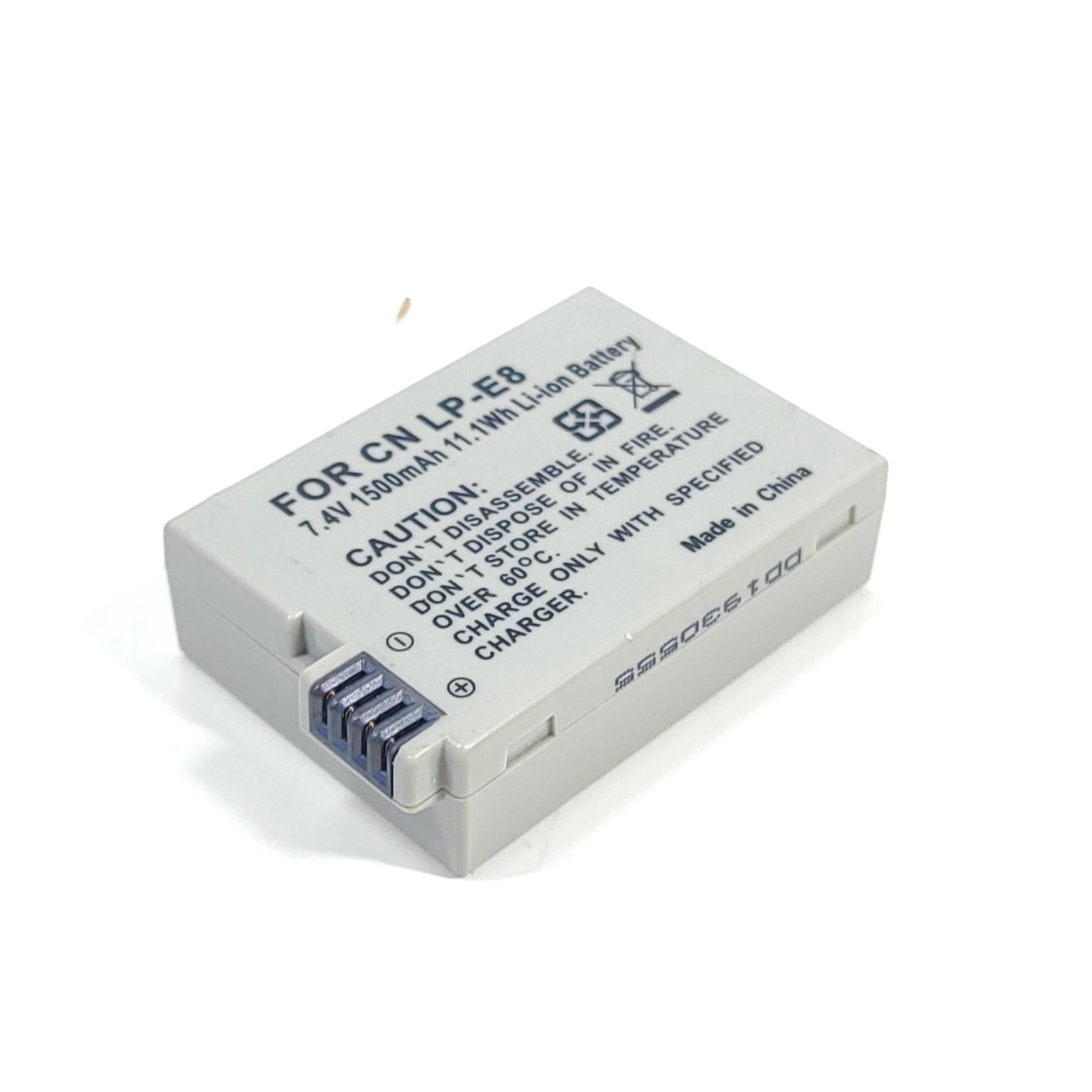 2 x 7.4V Li-Ion 1500mAh Rechargeable Battery Replacement for Canon LP-E8