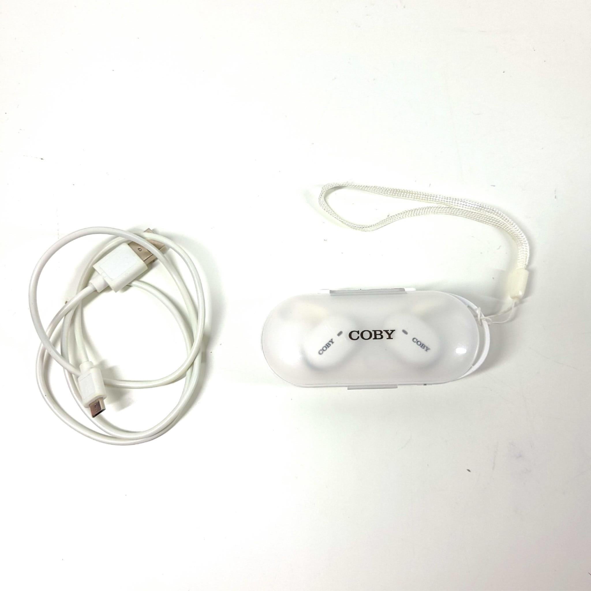 Coby CETW544 True Wireless Stereo Bluetooth Earbuds with Charging Case - White