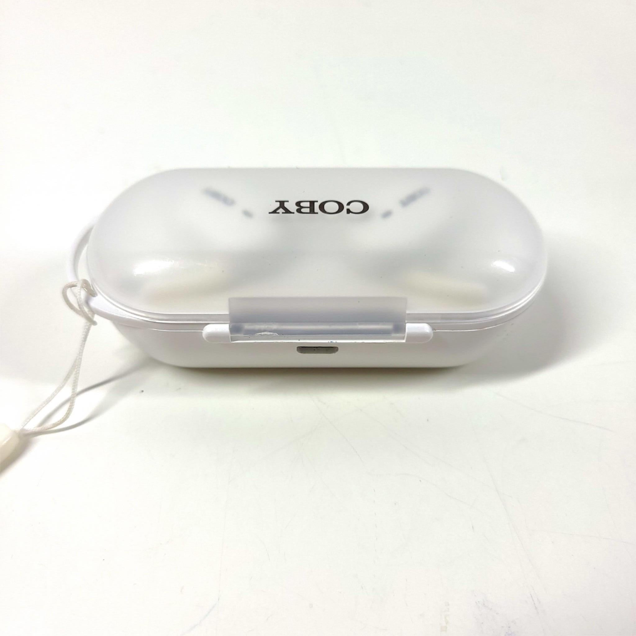 Coby CETW544 True Wireless Stereo Bluetooth Earbuds with Charging Case - White