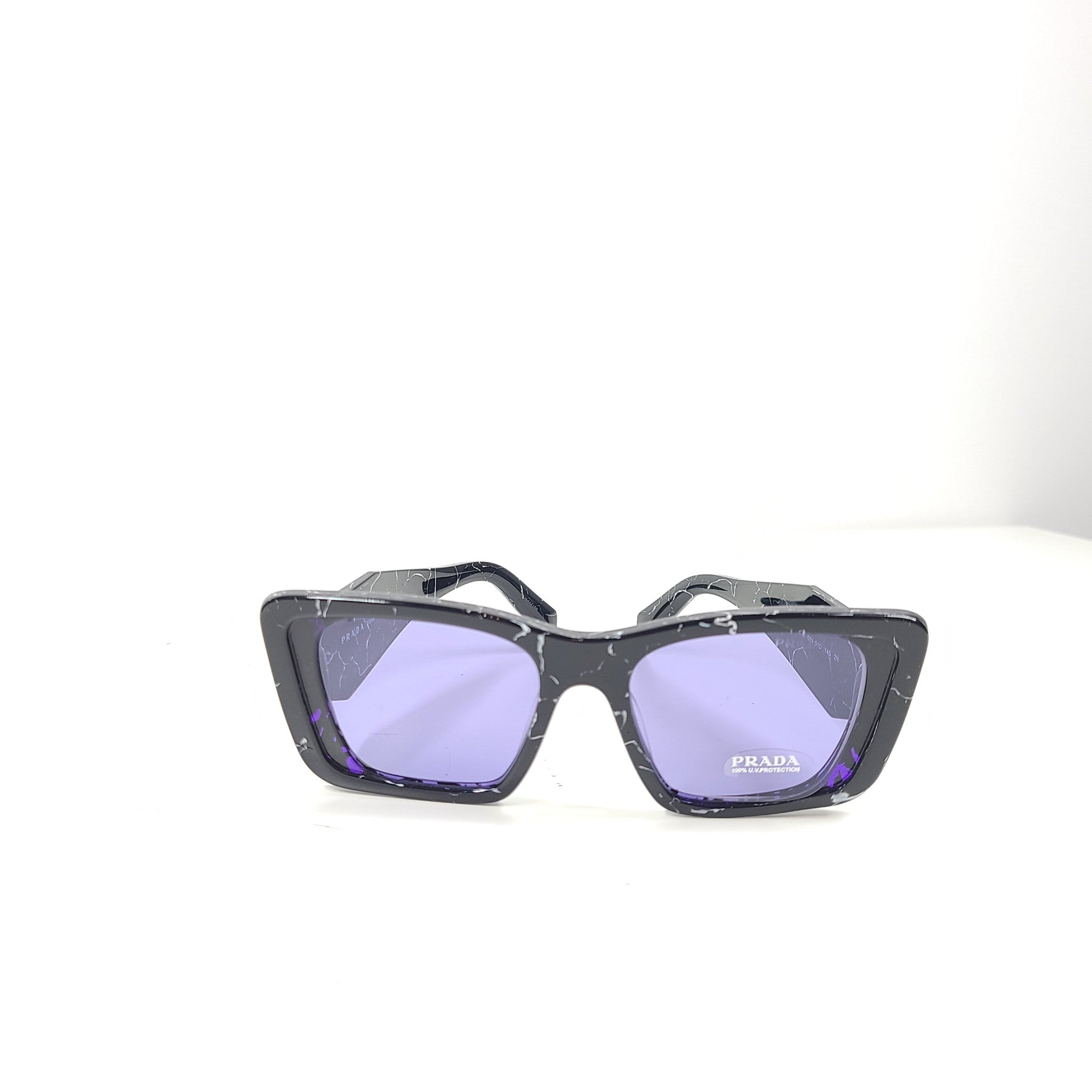 Prada Symbole SPR08Y Butterfly Sunglasses Havana Black/White Violet Lens