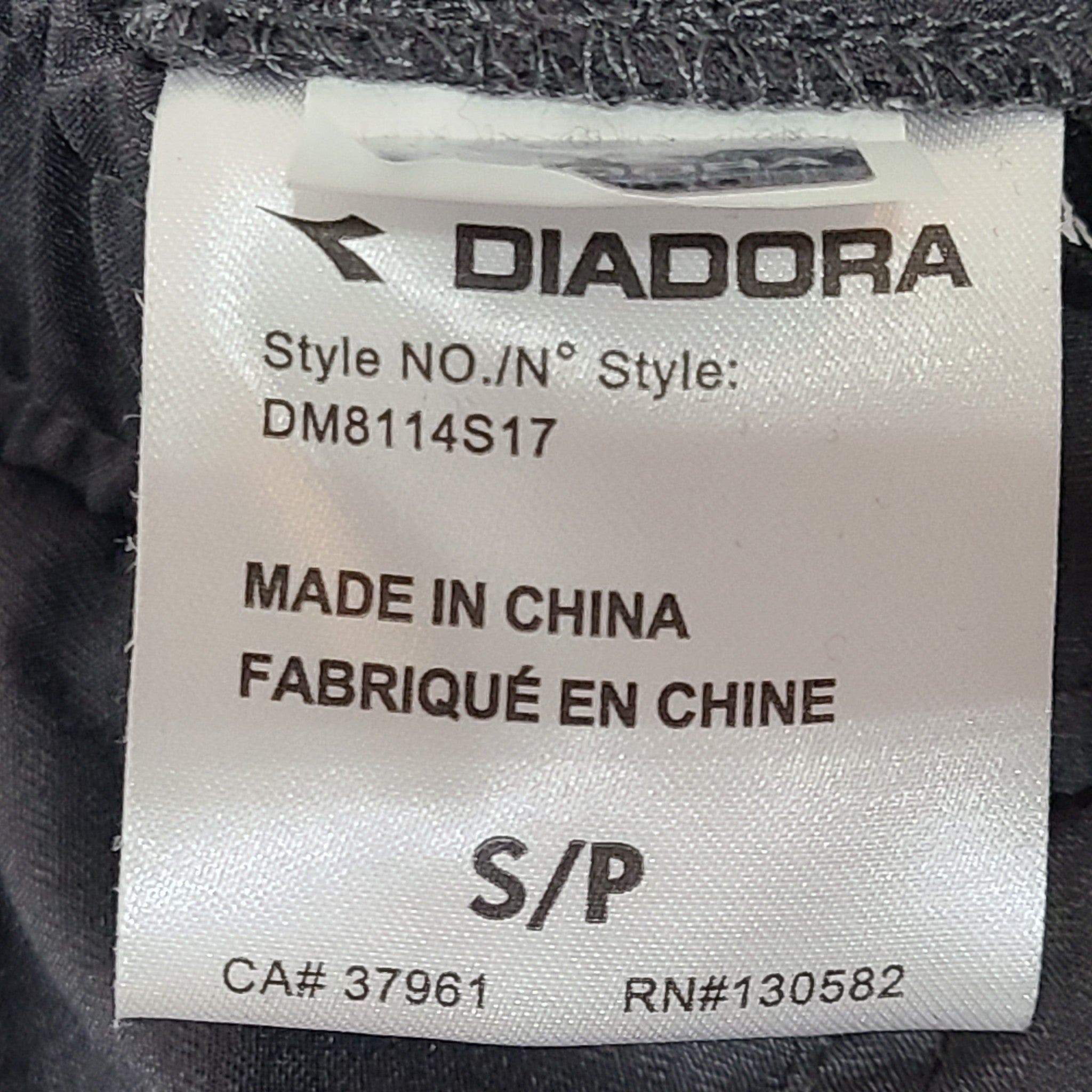 Diadora Men's Textured Woven Track Pants Gray Sz S