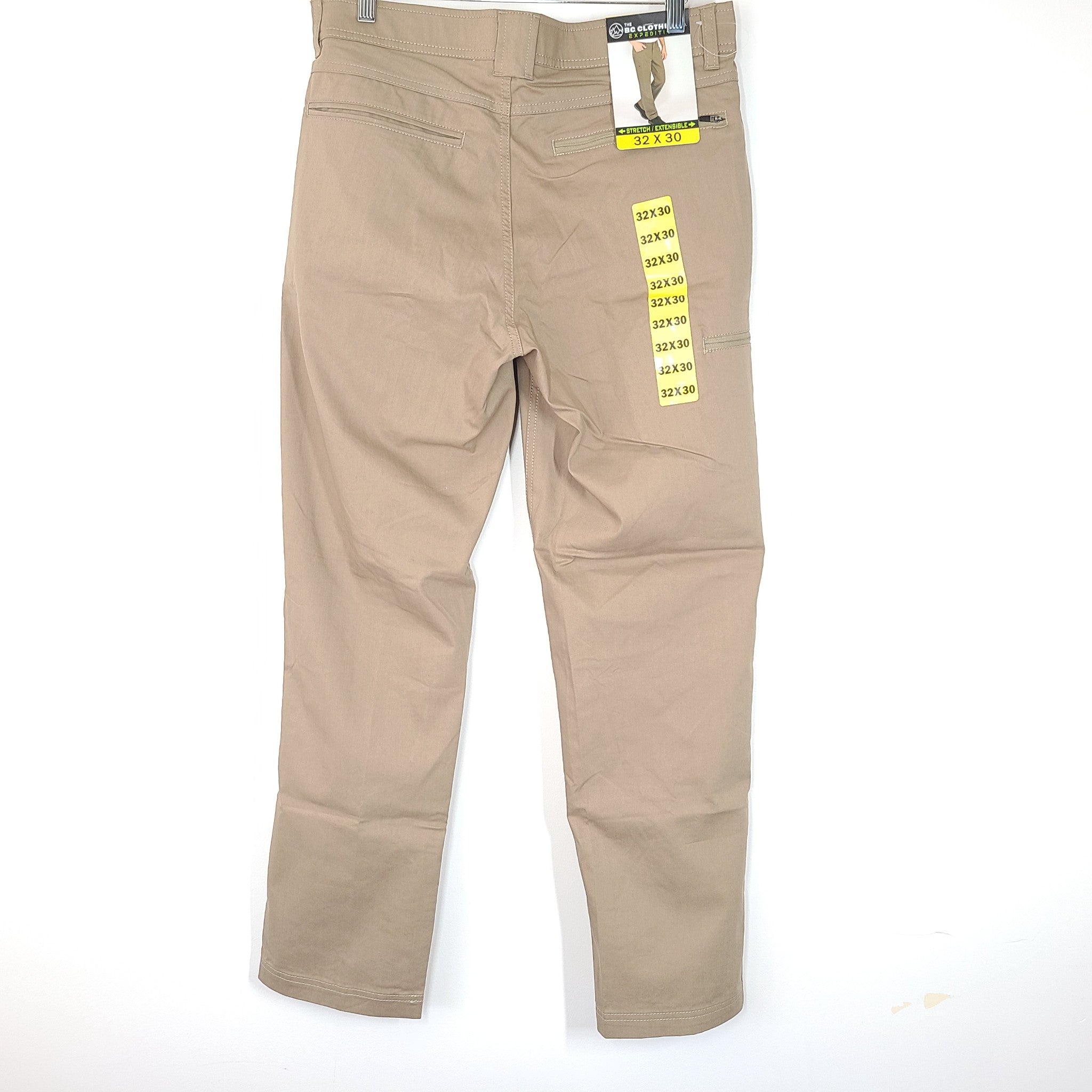 BC Clothing Co Men's Lightweight Tech Pants Khaki Beige Sz 32x30