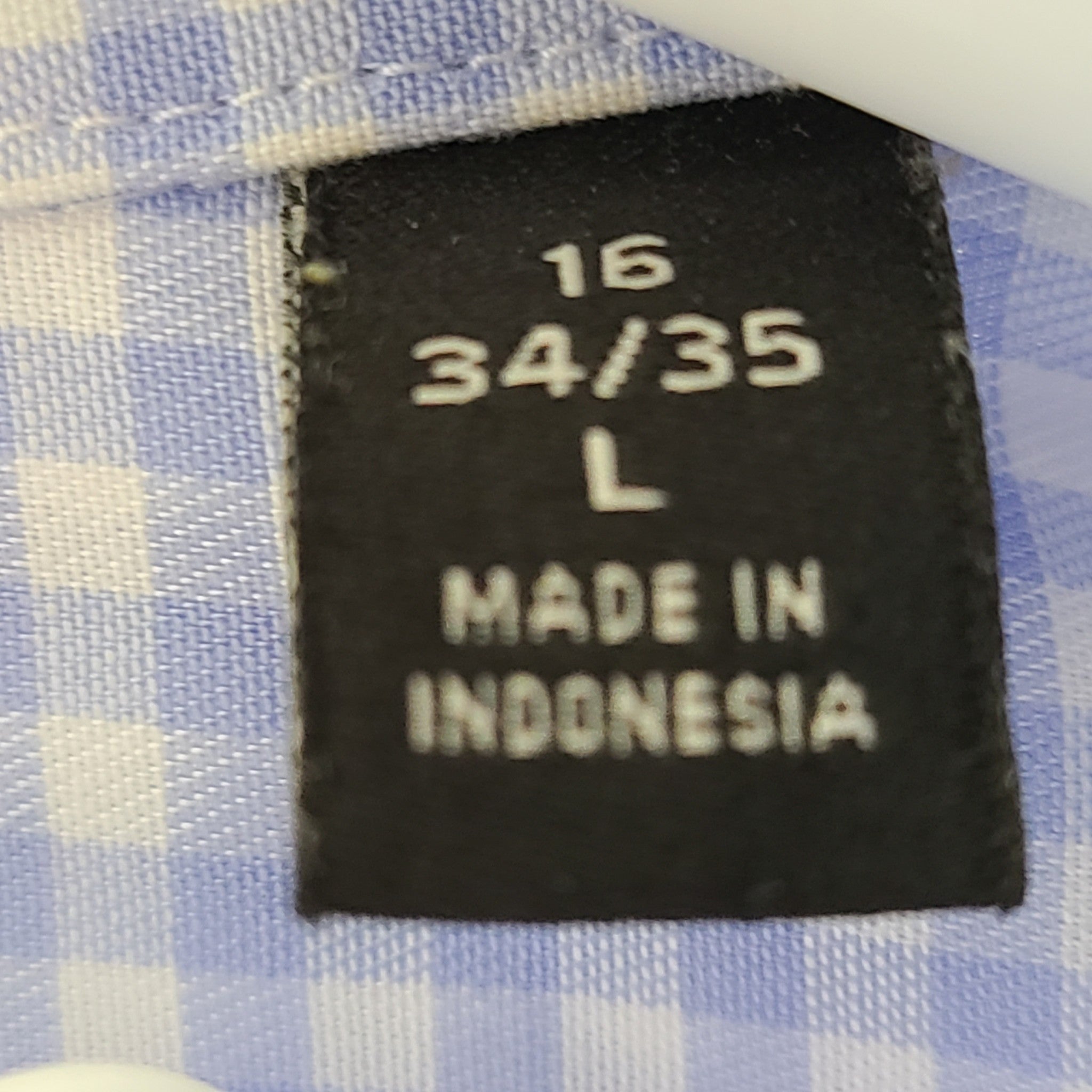 Ralph Lauren Men's UltraFlex Stretch Gingham Check Dress Shirt Blue Sz 16 (L)