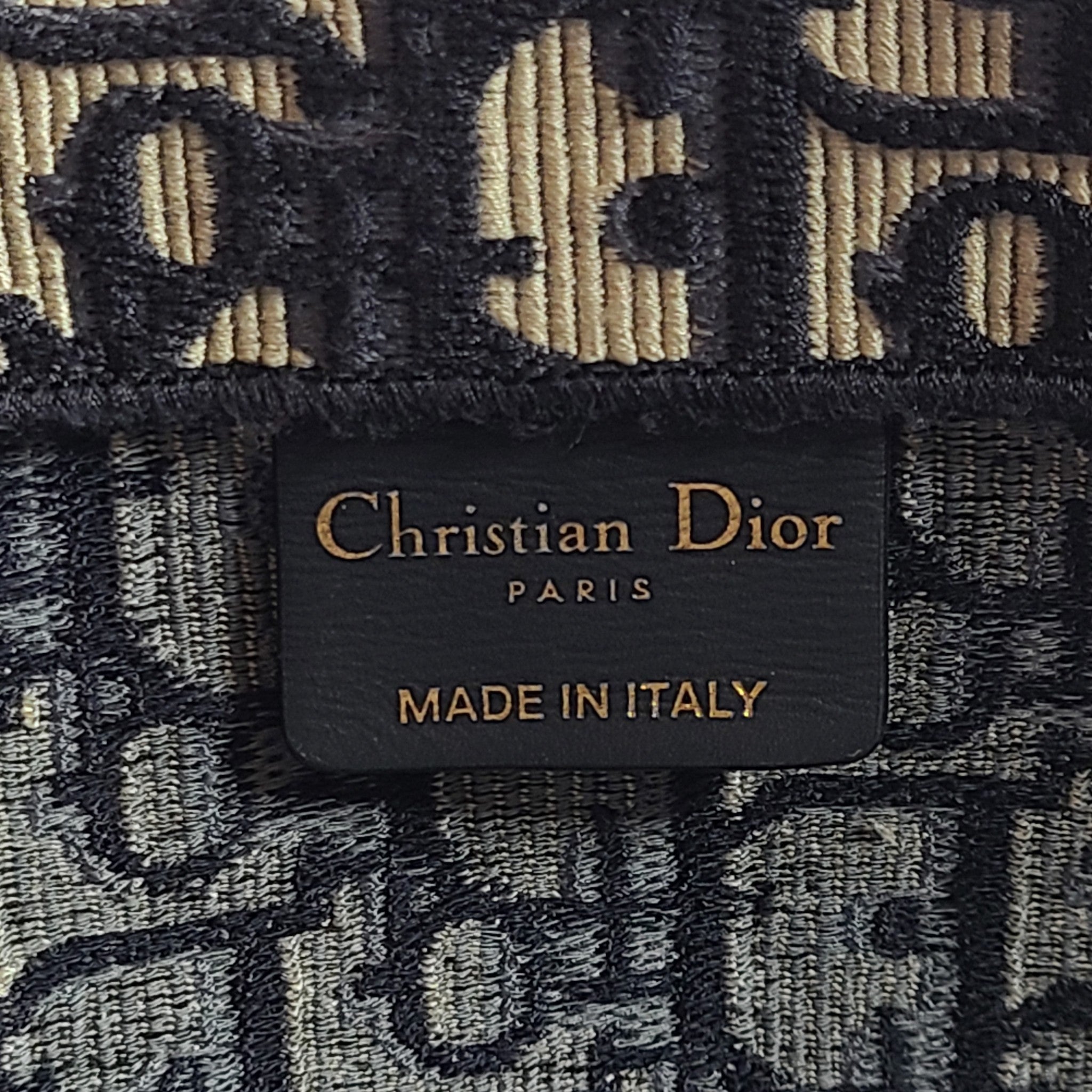 Christian Dior Large Book Tote Jacquard Oblique Embroidery Blue (42 x 35 x 18.5 cm)