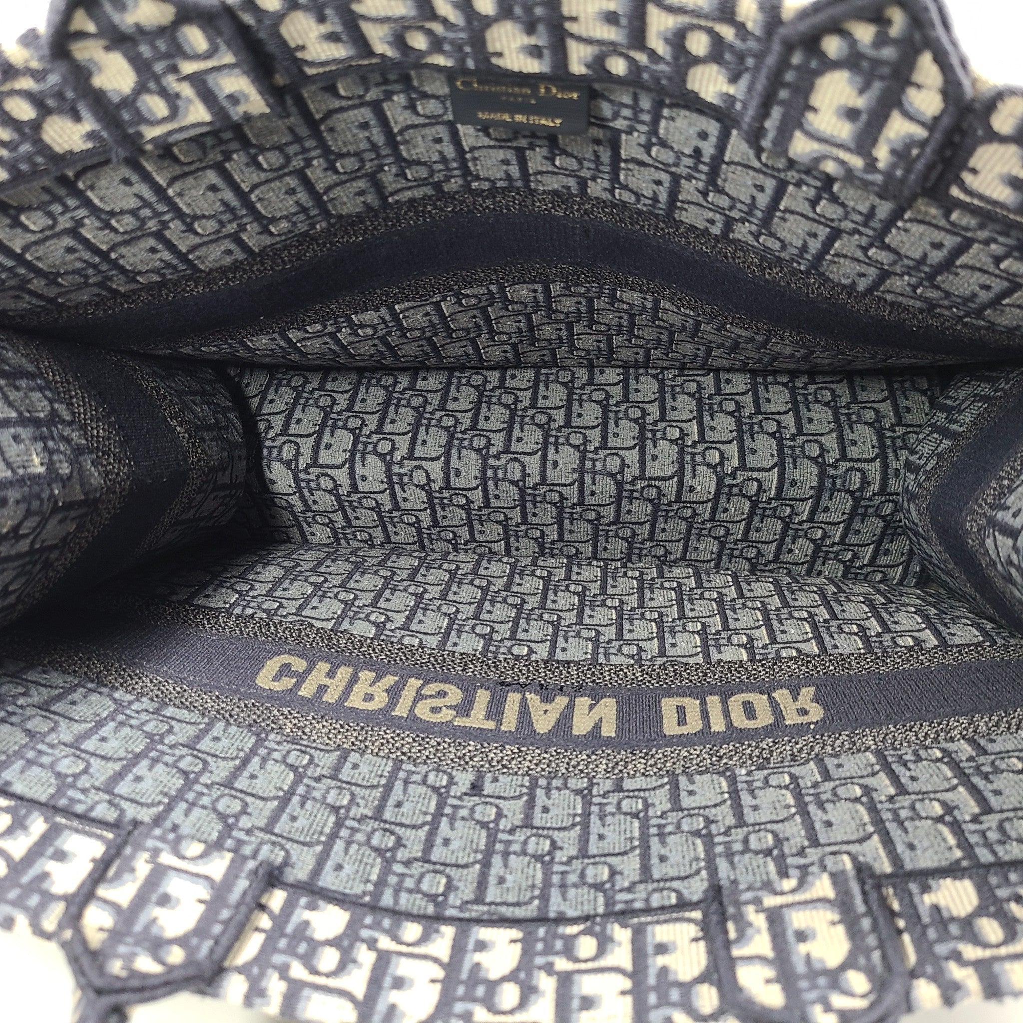 Christian Dior Large Book Tote Jacquard Oblique Embroidery Blue (42 x 35 x 18.5 cm)