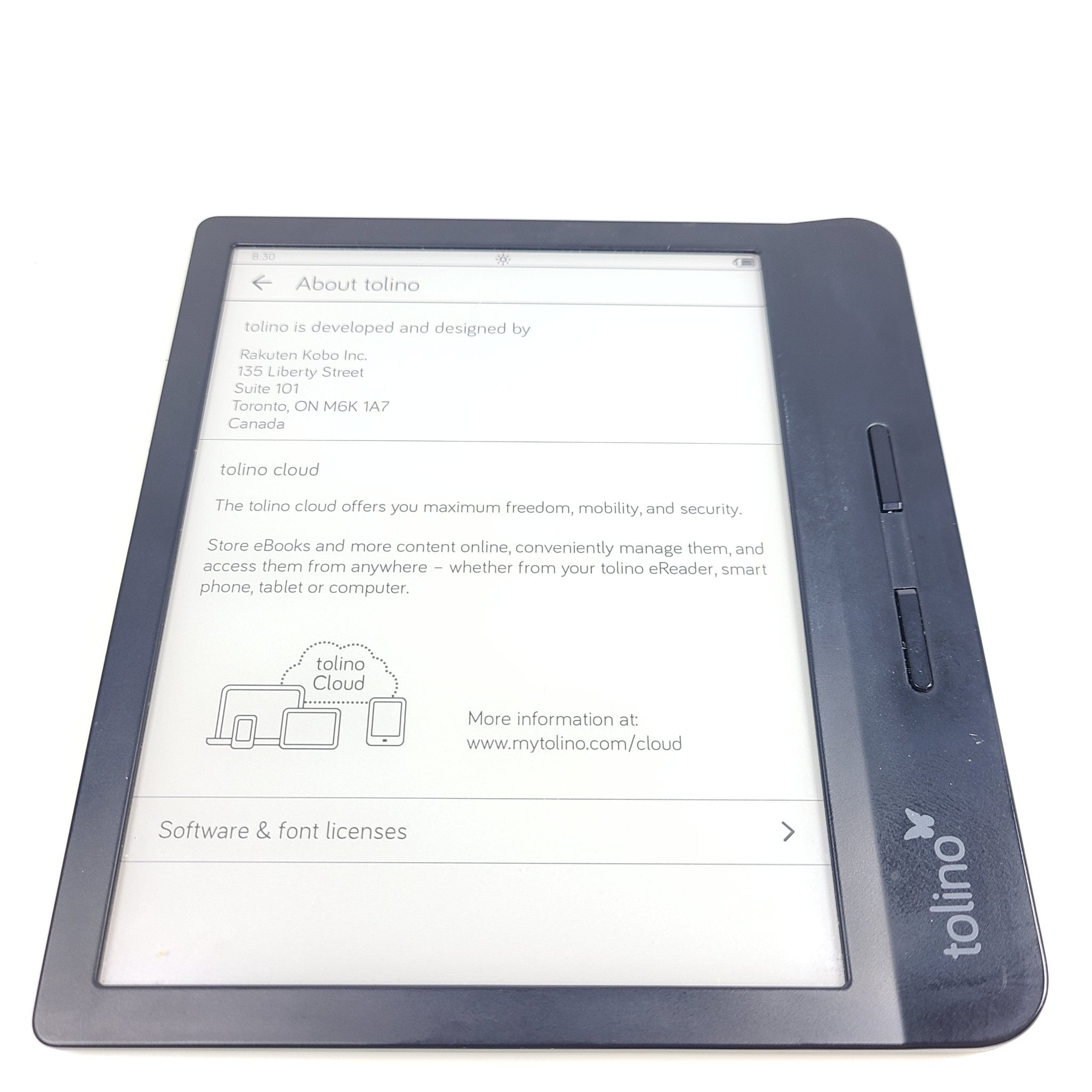 Tolino Vision 5 eReader Ebook - 8GB, 7", Wi-Fi -  Black