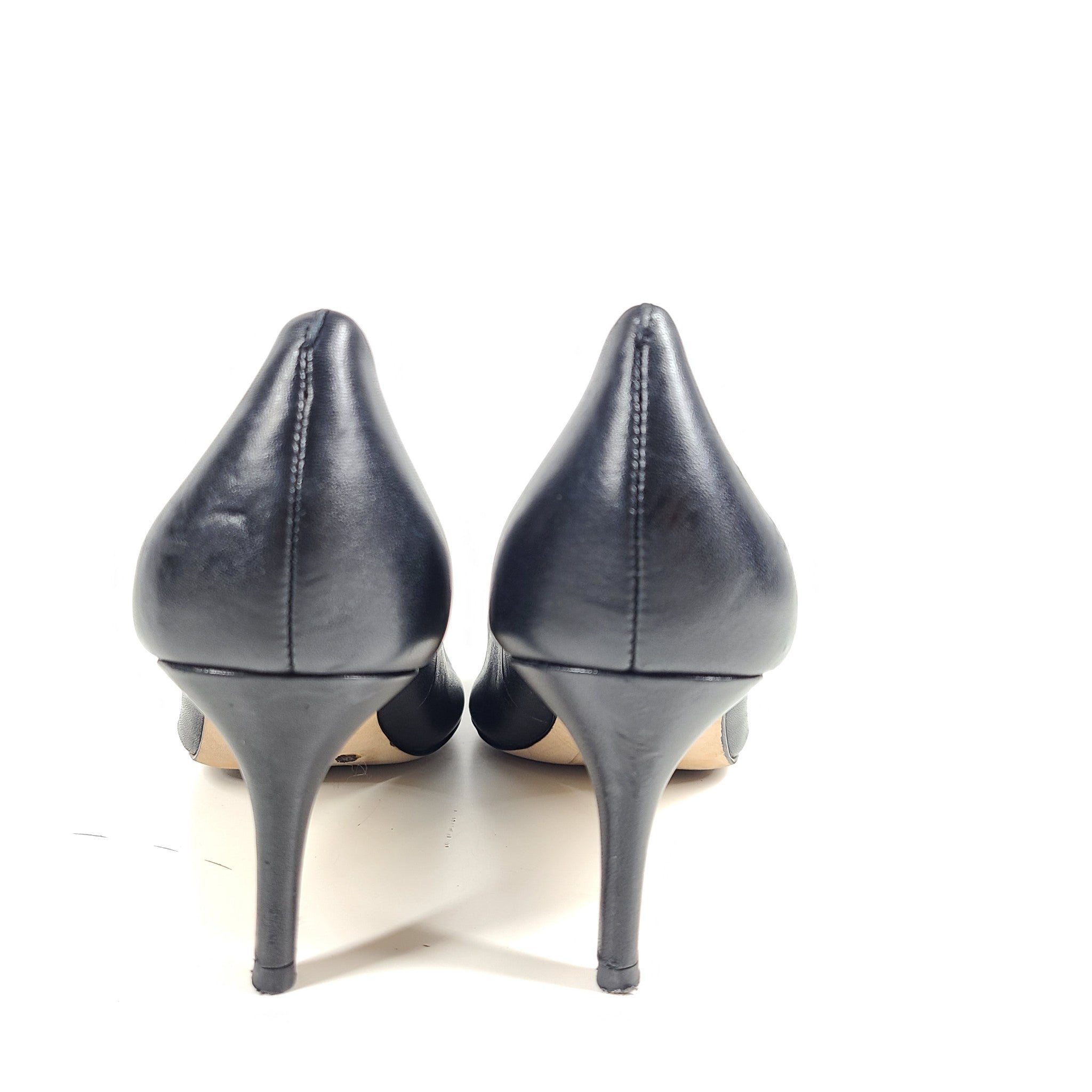 Louise et Cie Jordyna Pumps Heel Pointed Toe Black Leather US 9M