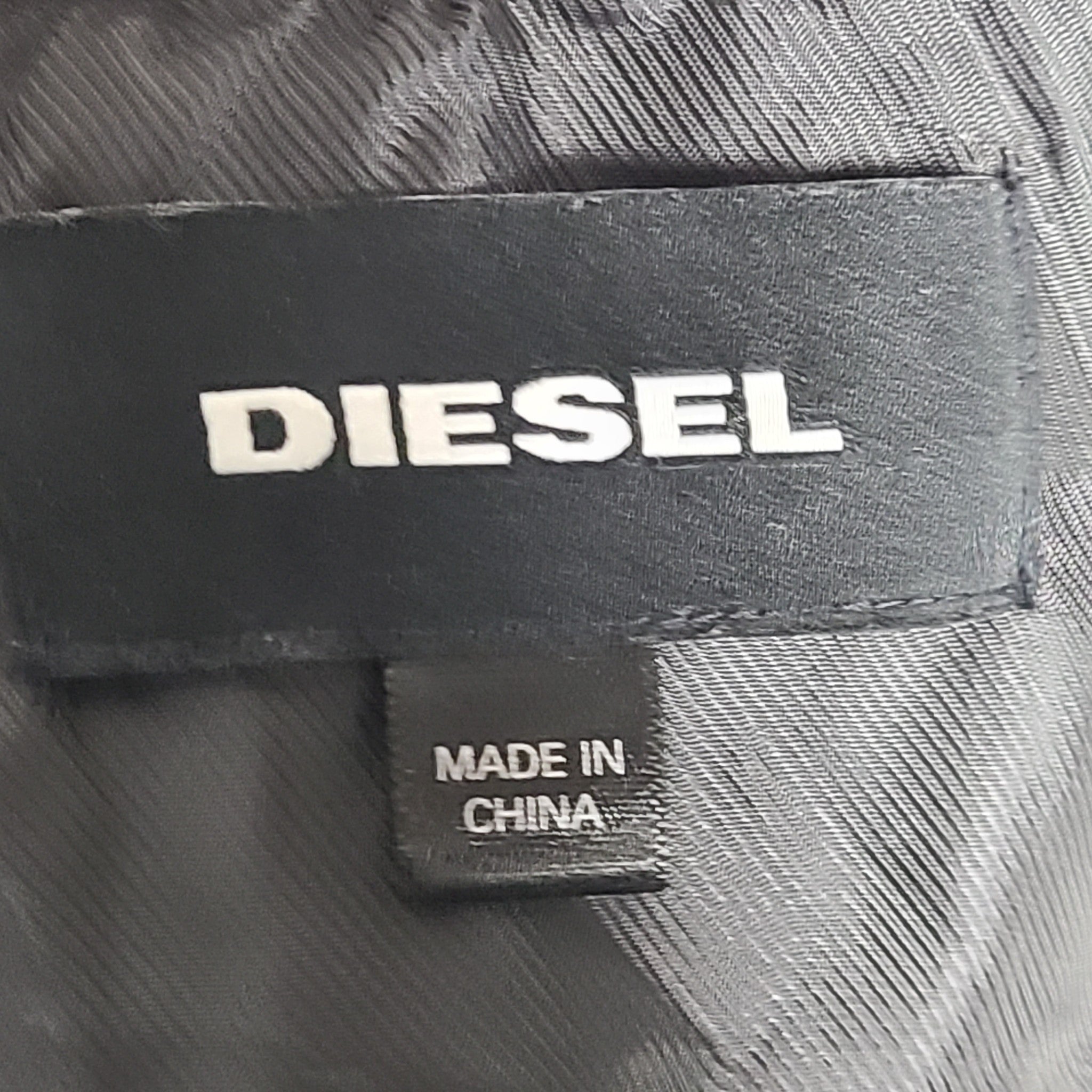 Diesel Men's Bomber Varsity Jacket w/ Teflon Black Sz L