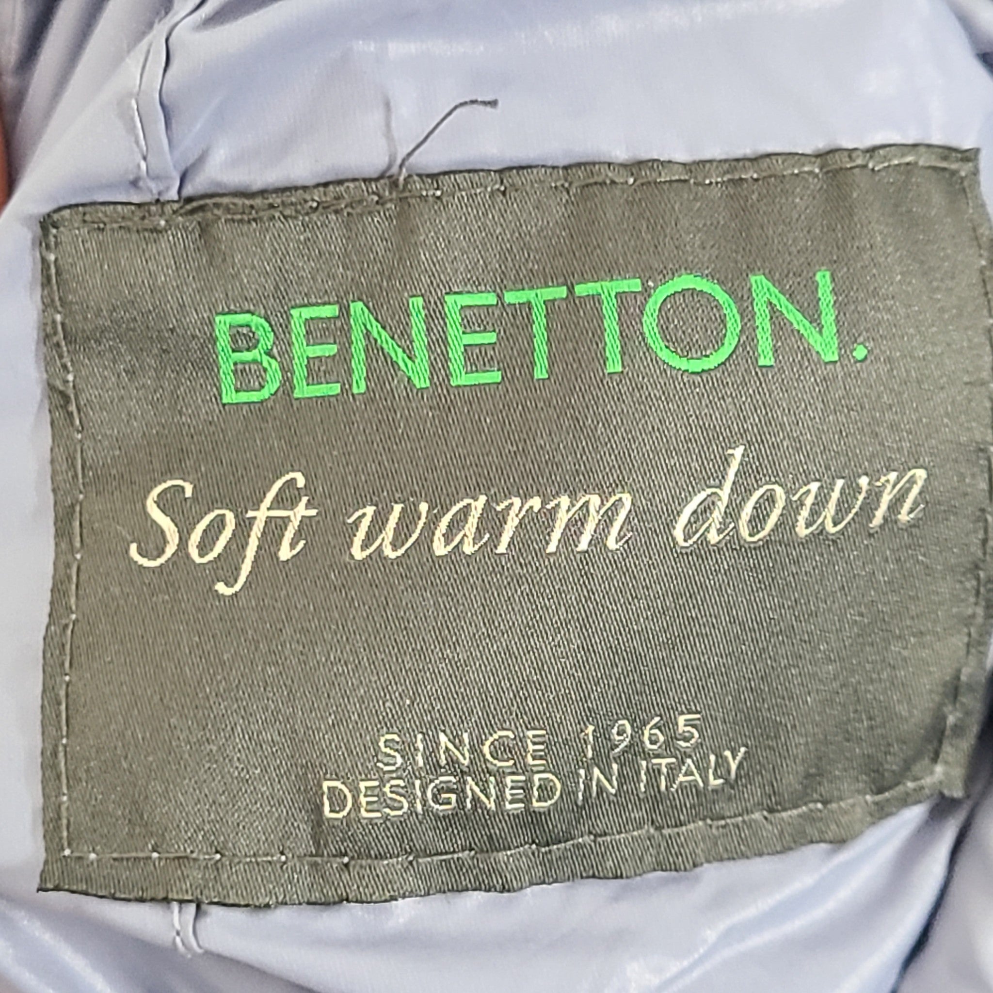 Benetton Kids' Reversible Down Puffer Jacket Light/Dark Blue Sz M