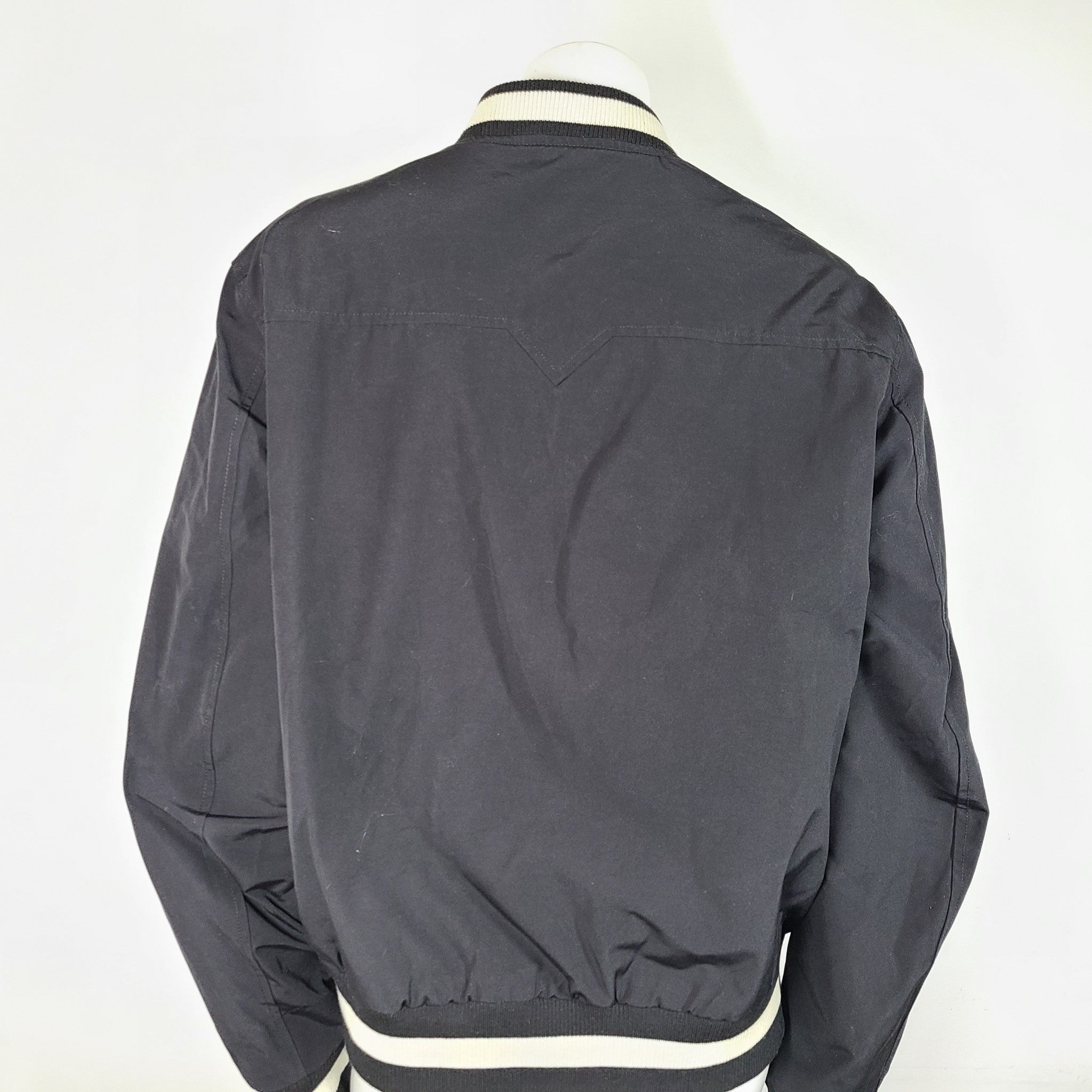 Diesel Men's Bomber Varsity Jacket w/ Teflon Black Sz L