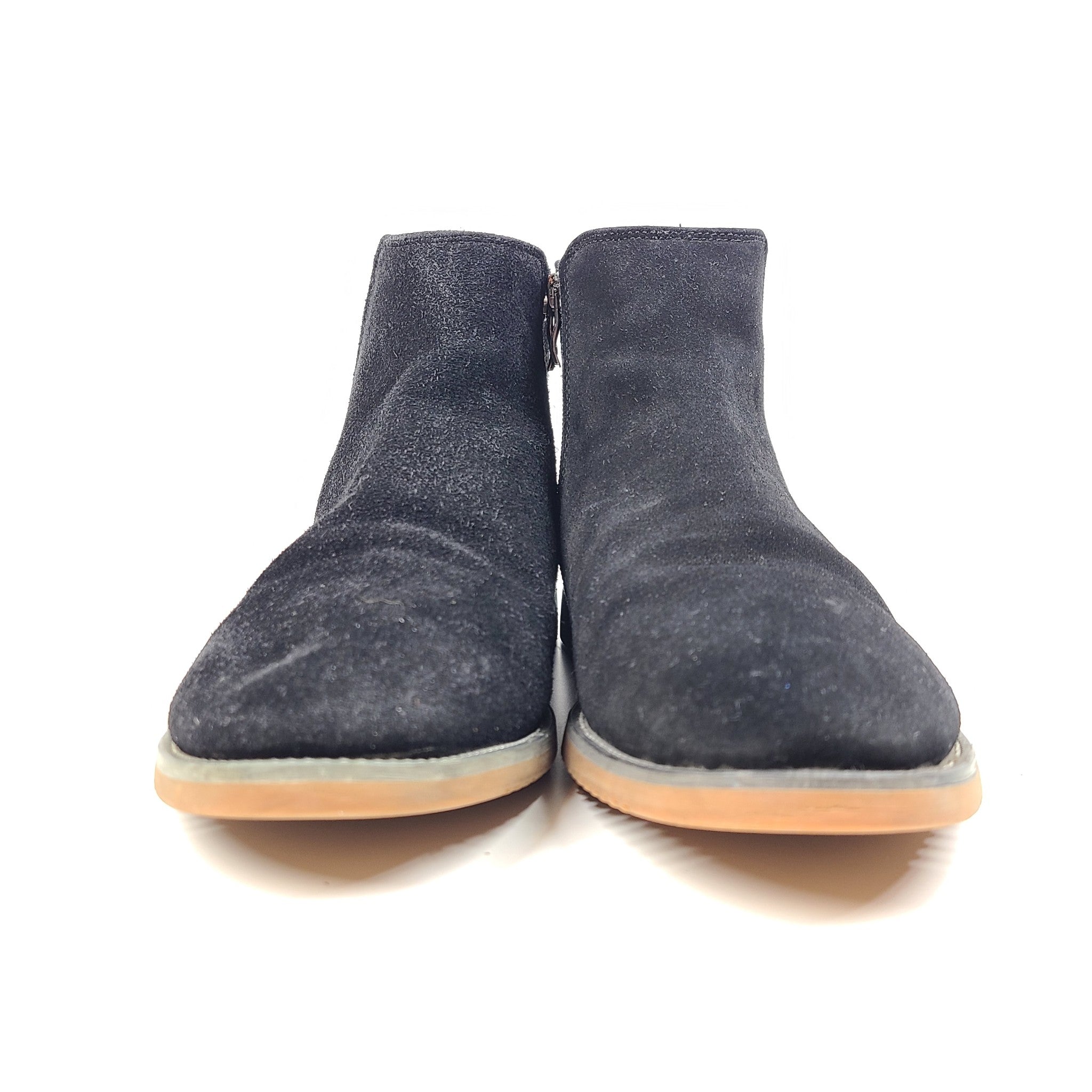 Zara Men's Suede Black Leather Boots #567-220 US8 Sz41
