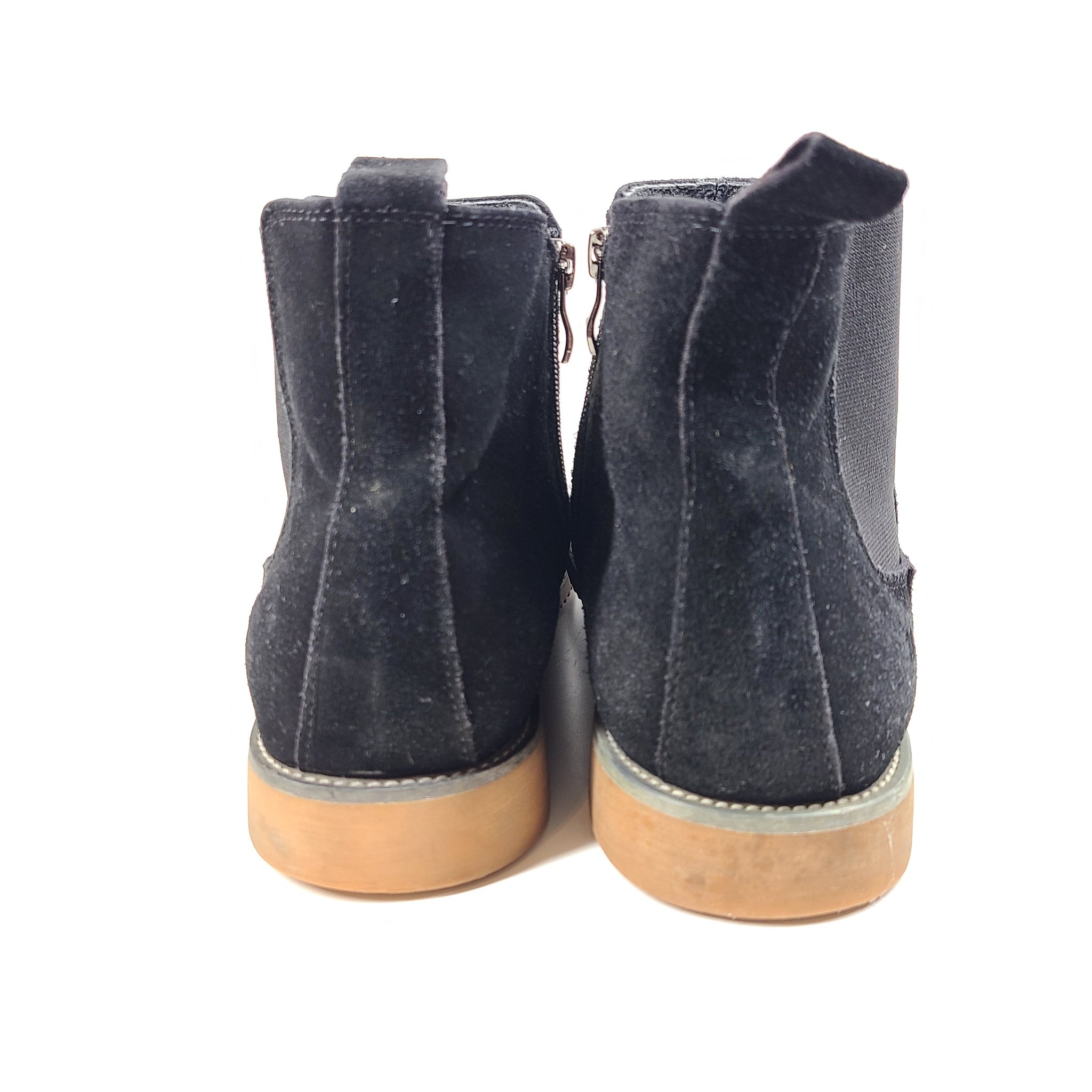 Zara Men's Suede Black Leather Boots #567-220 US8 Sz41