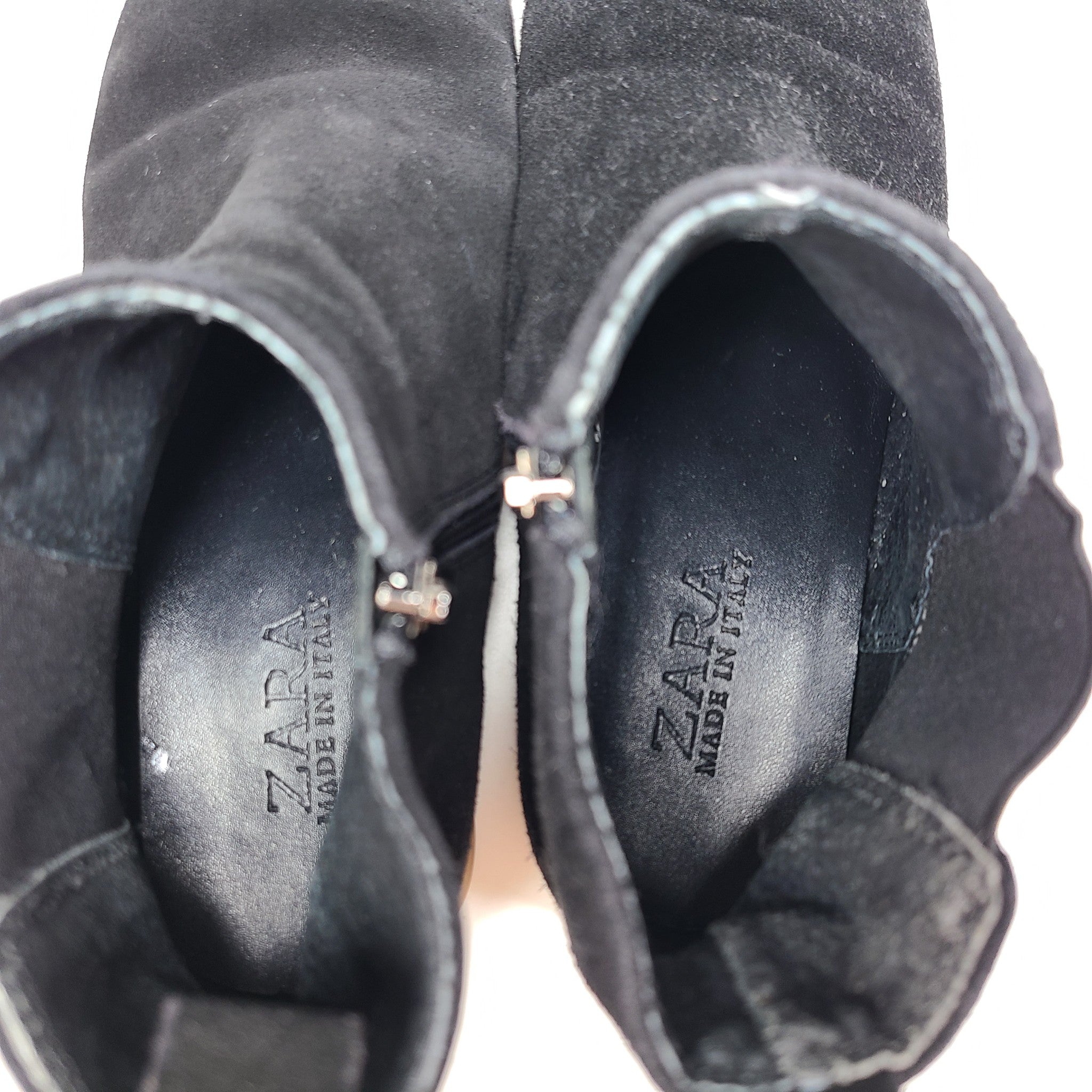 Zara Men's Suede Black Leather Boots #567-220 US8 Sz41