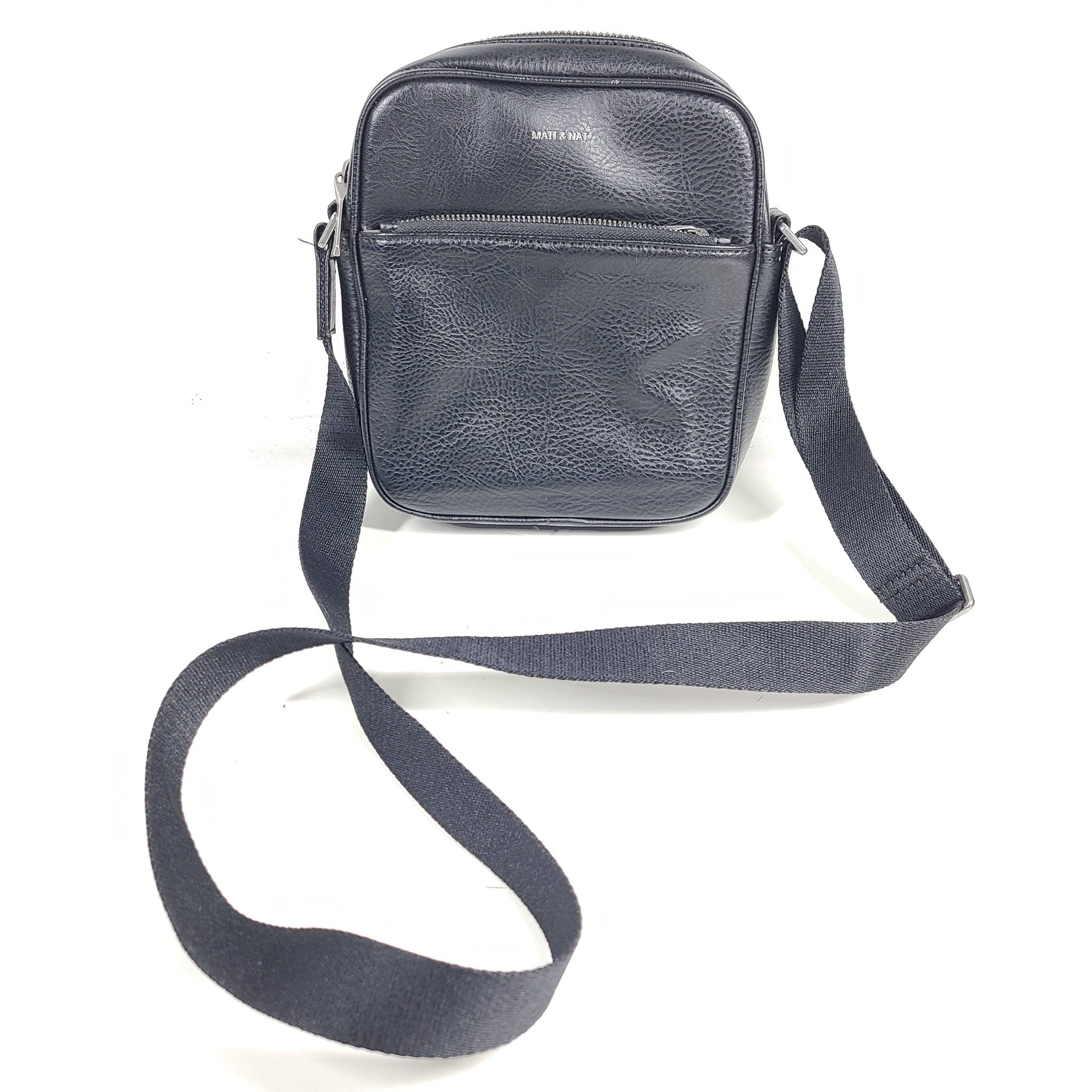 Matt & Nat Cohen Men's Crossbody Messenger Black Vegan Leather