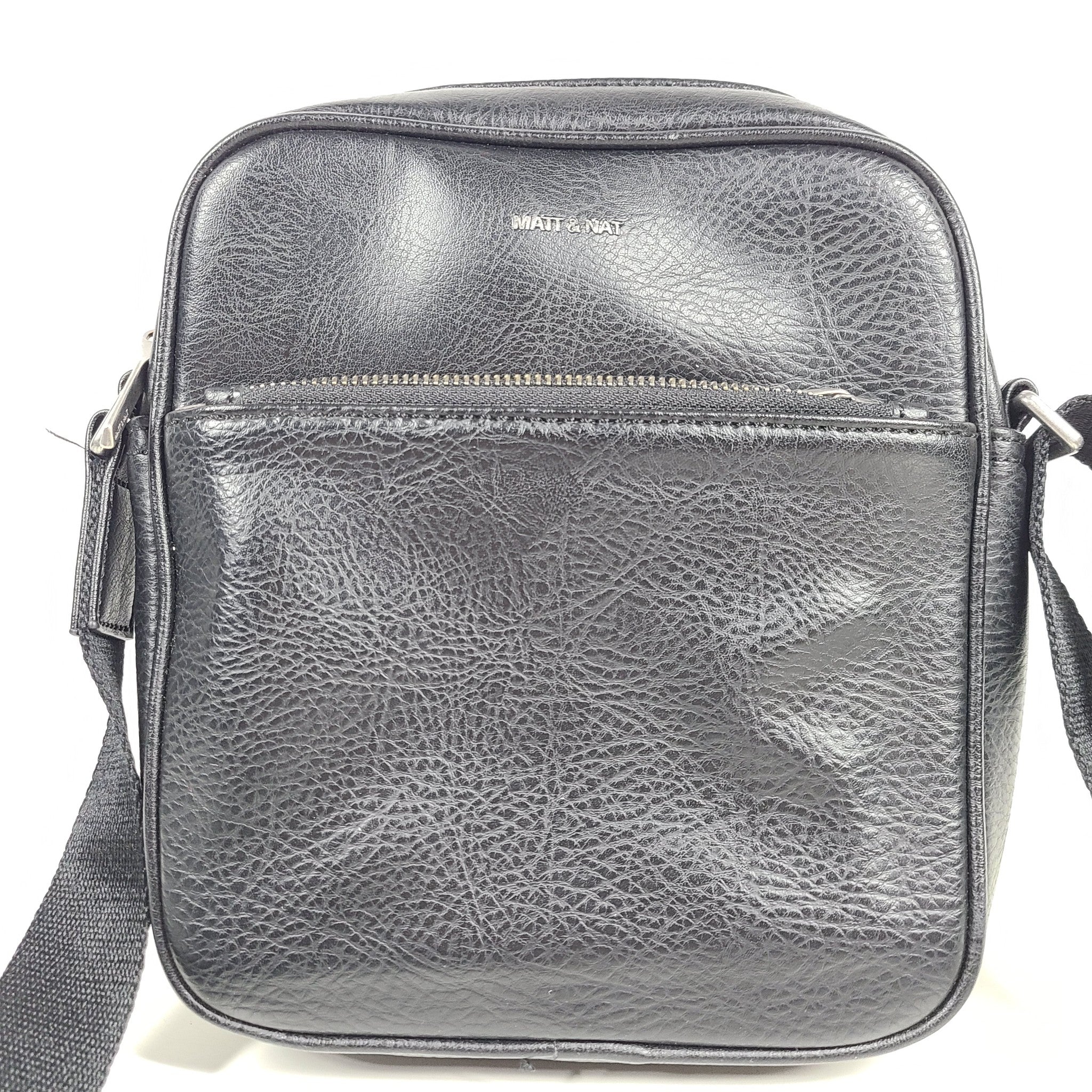 Matt & Nat Cohen Men's Crossbody Messenger Black Vegan Leather