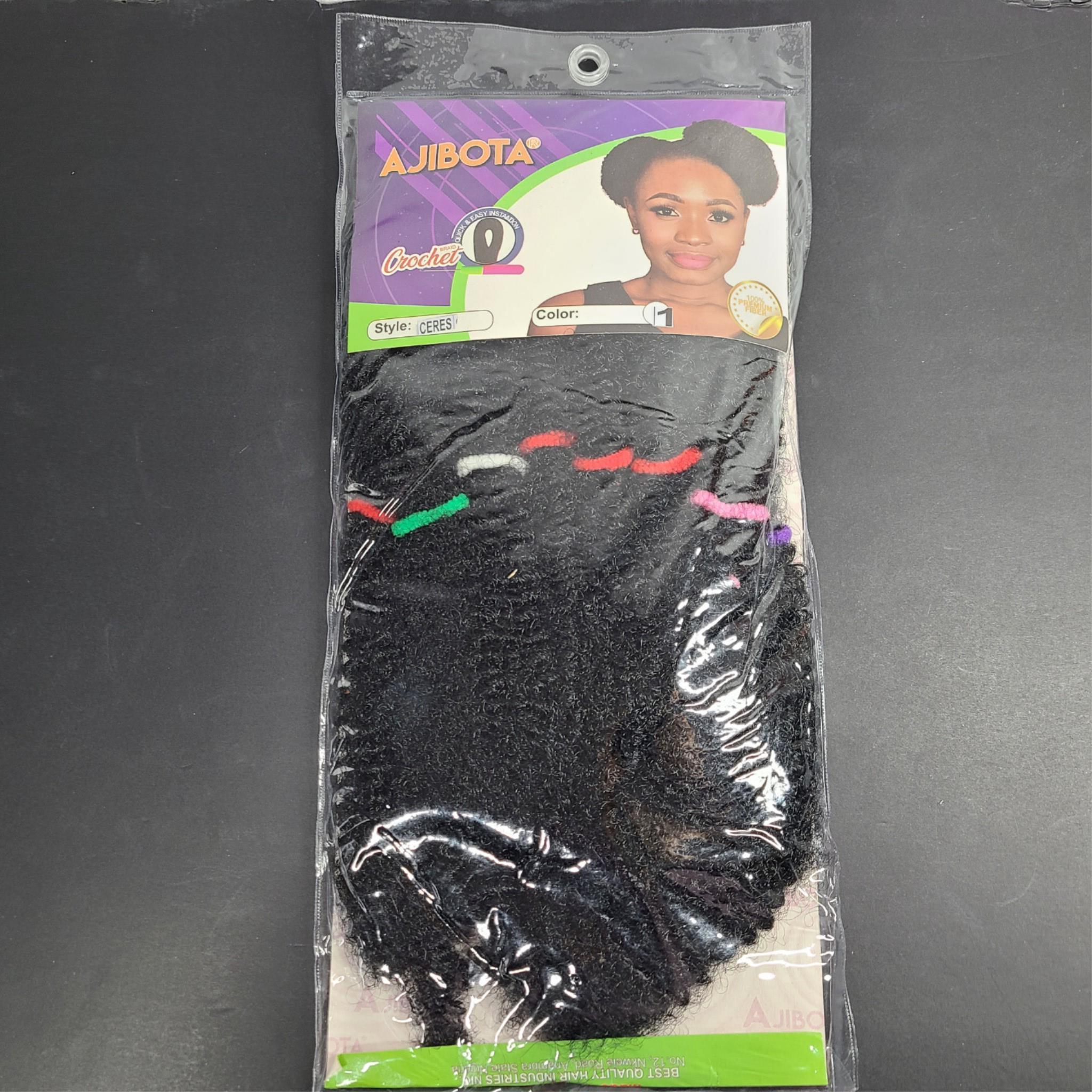 2 x 120g Ajibota Ceres 60" Hair Extensions Black Soft Touch Ultra Light