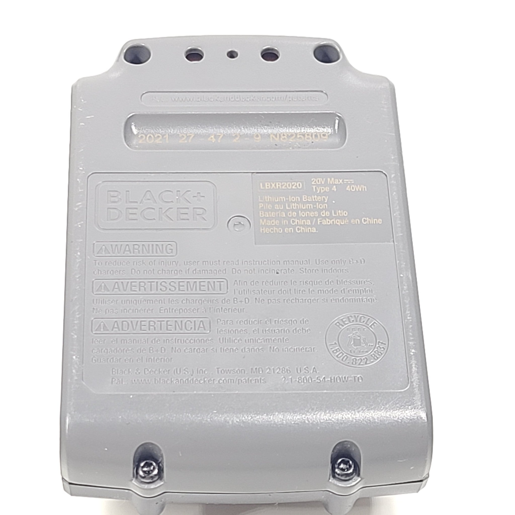 Black & Decker 20V 2.0AH 40Wh Lithium Ion Battery LBXR2020