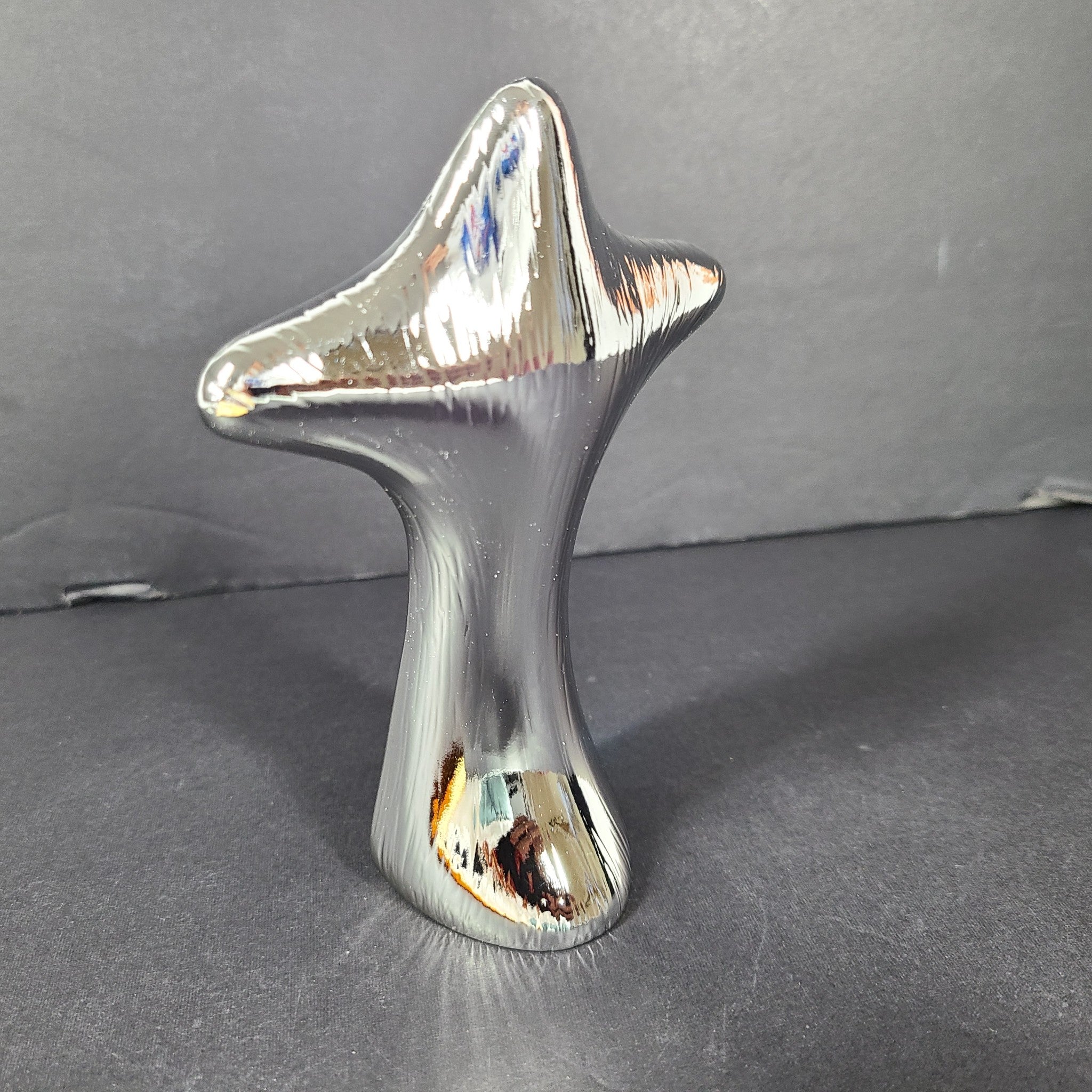 Modern Crucifixion Sculpture Christ Cross Silver Coated by Valenti