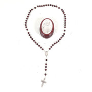 Pope Francis Oval Sterling Silver + Wood Icon Box + Rosary