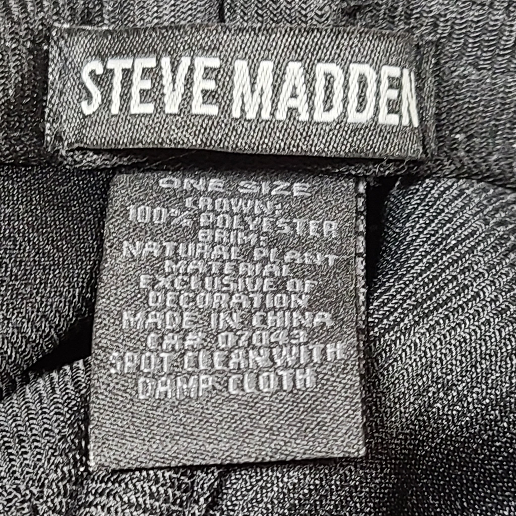 Steve Madden Bucket Hat w/ Plant Woven Brim Brown Beige One Size