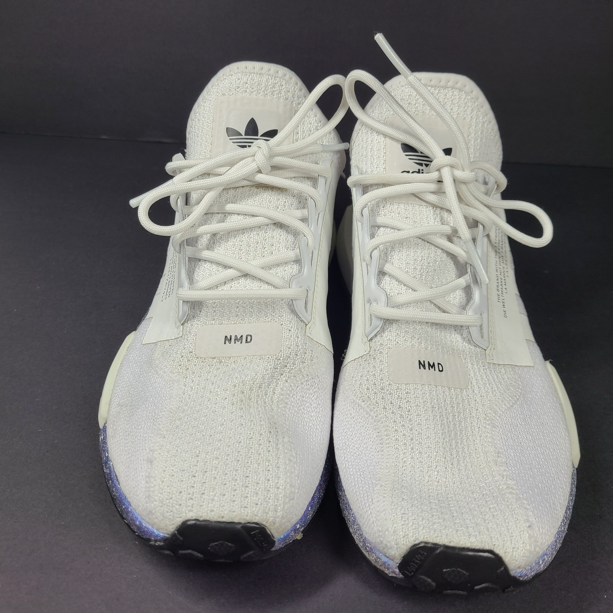 Adidas Men's NMD R1 V2 White Speckled Sneakers GX5163 Sz 8.5