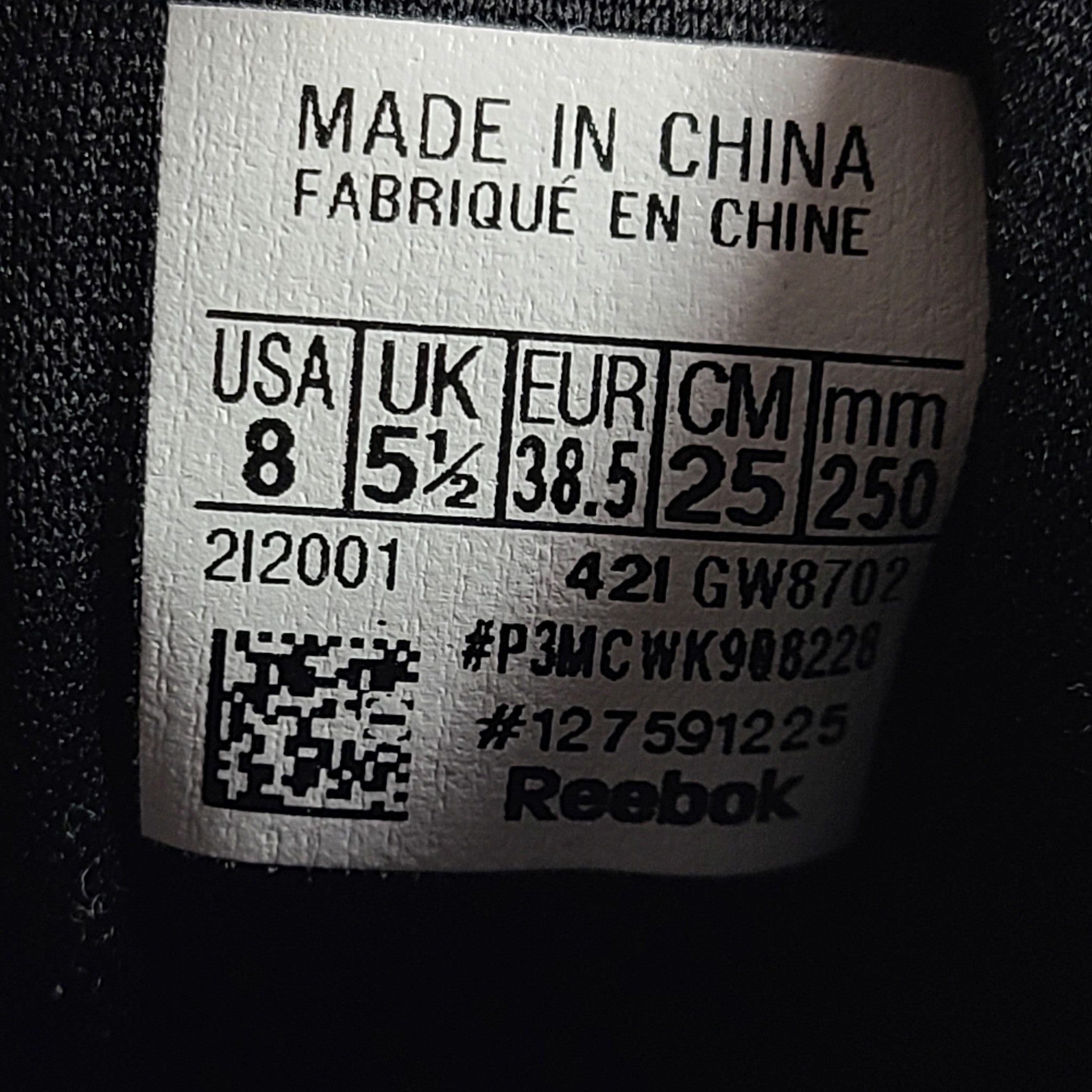 Reebok Women's Lite Plus 2.0 Running Shoes Sneakers Black White US Sz 8 GW8702