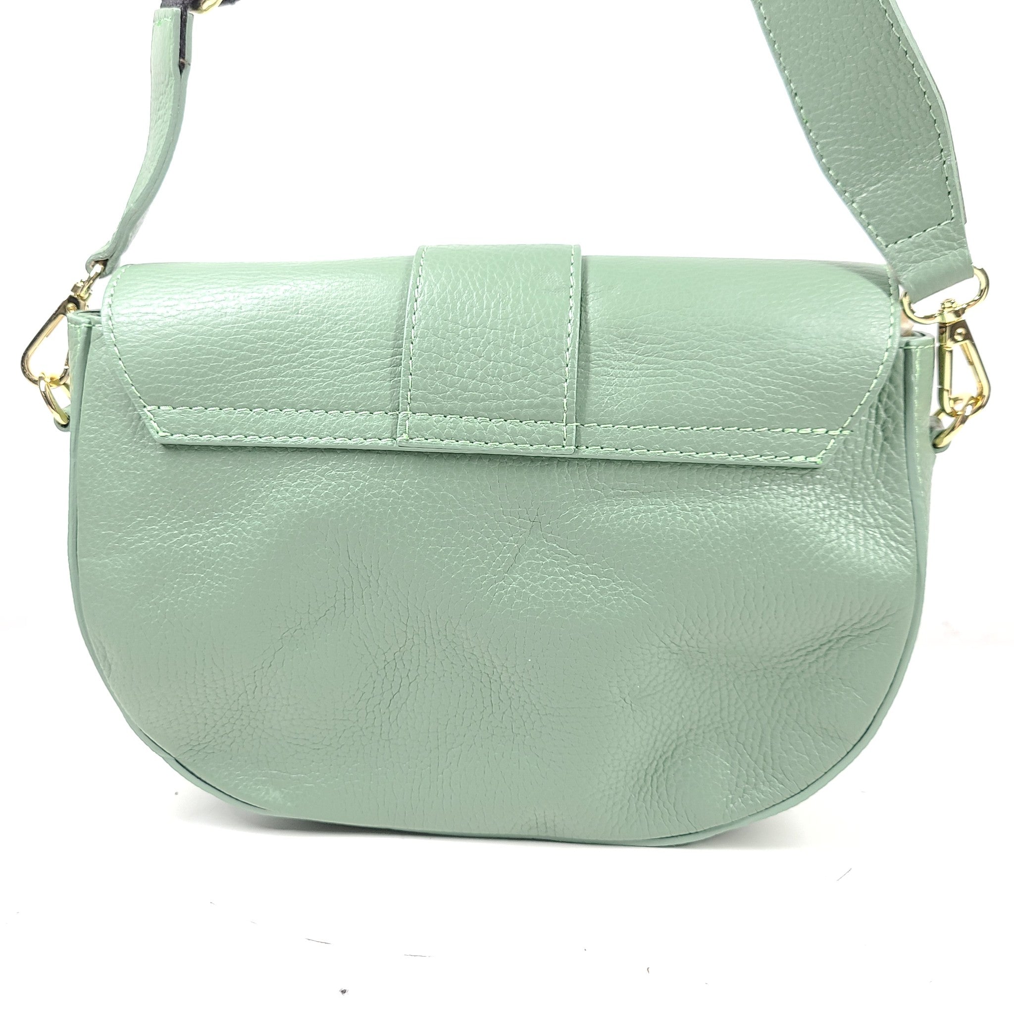 Mazzi d'Fiori Alessia Real Leather Satchel Crossbody Shoulder Bag Green