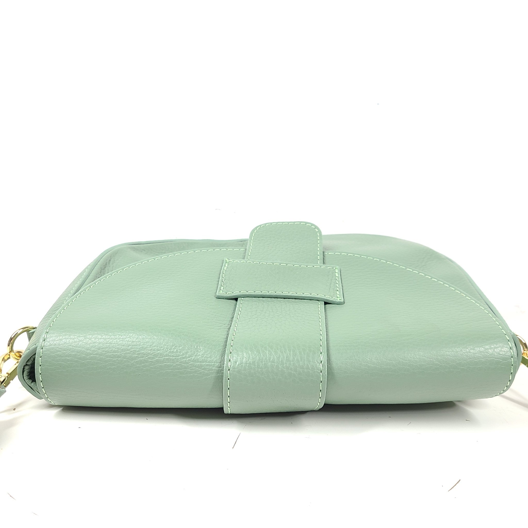 Mazzi d'Fiori Alessia Real Leather Satchel Crossbody Shoulder Bag Green