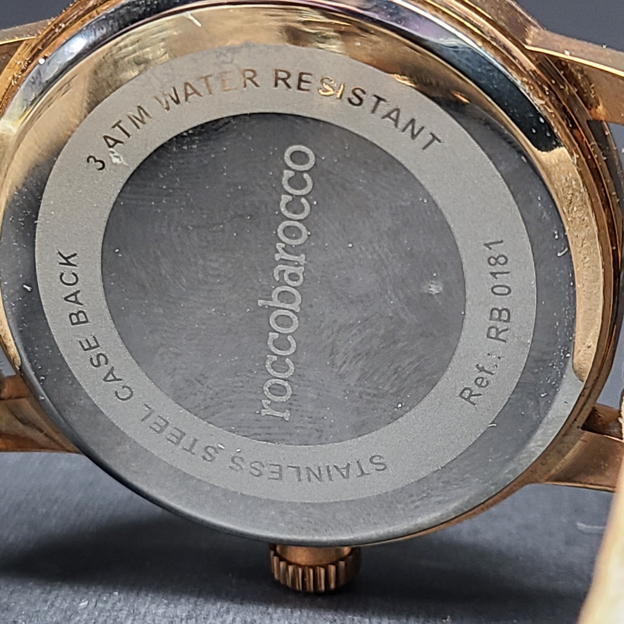 Rocco Barocco Women's Watch Original - Classy Rose Gold Leather Strap RB0181