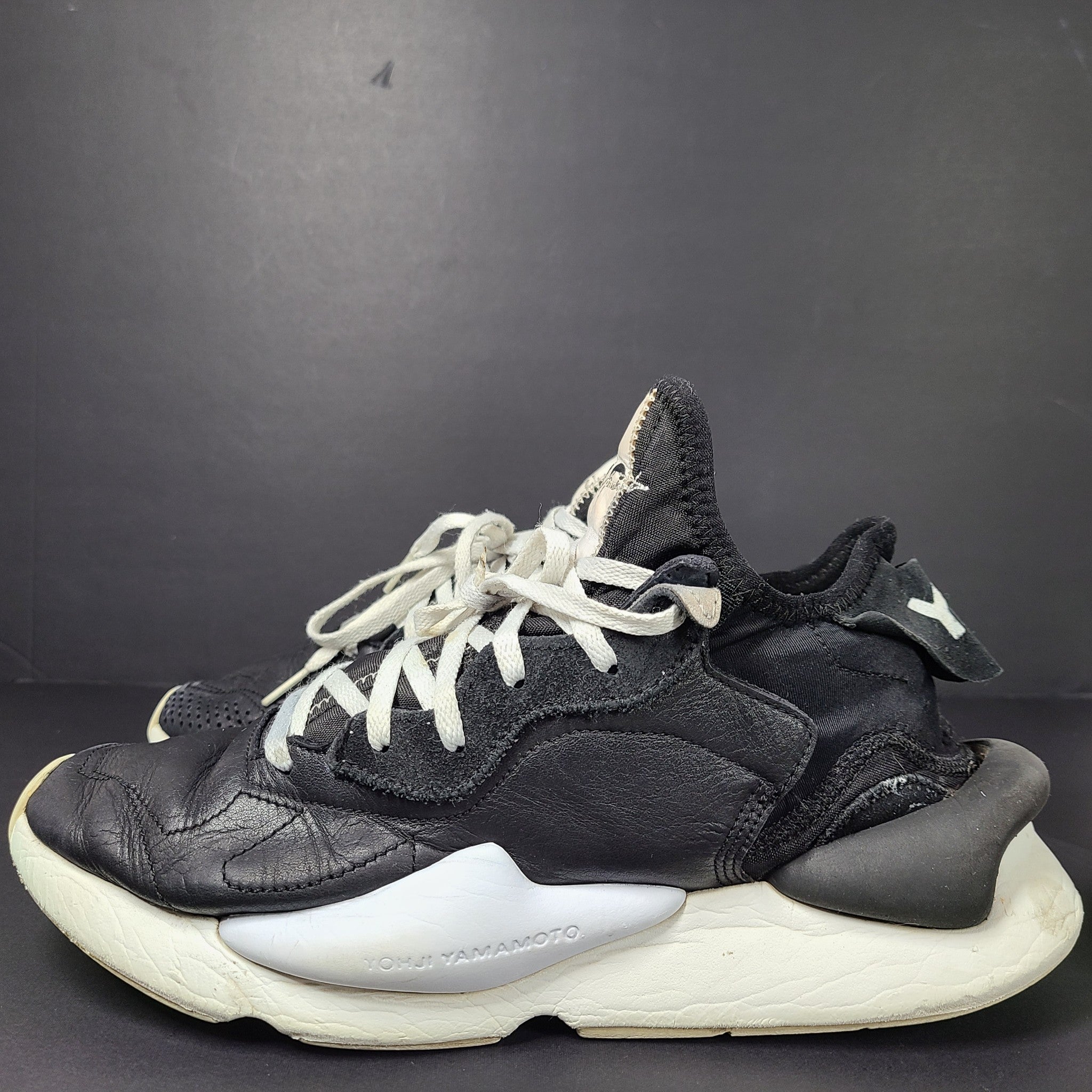 adidas x Y-3 Kaiwa Leather White/Black F97415 Men's Sneakers Size 9 WORN READ