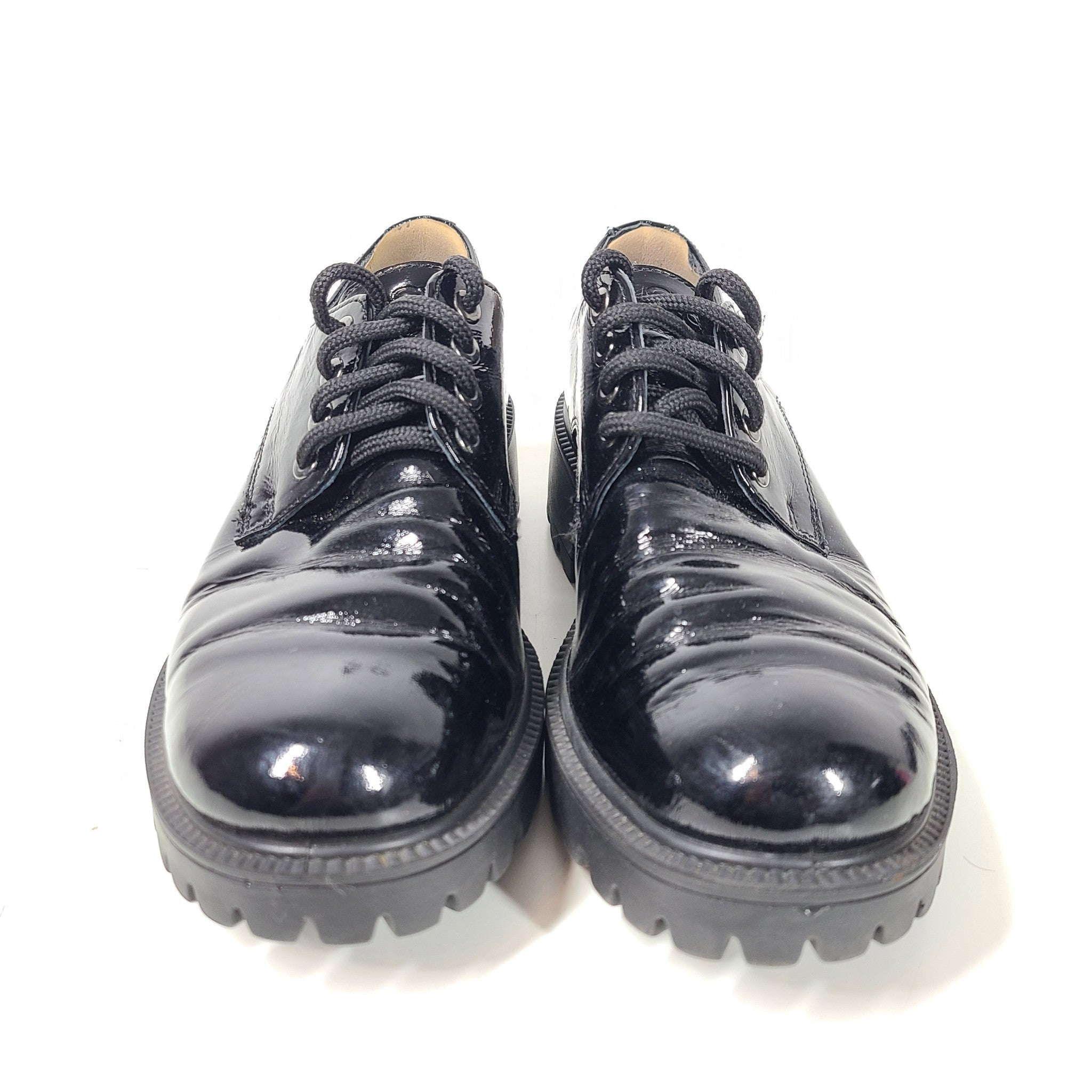 IGI & CO Women's Patent Leather Platform Oxfords Black Sz 7