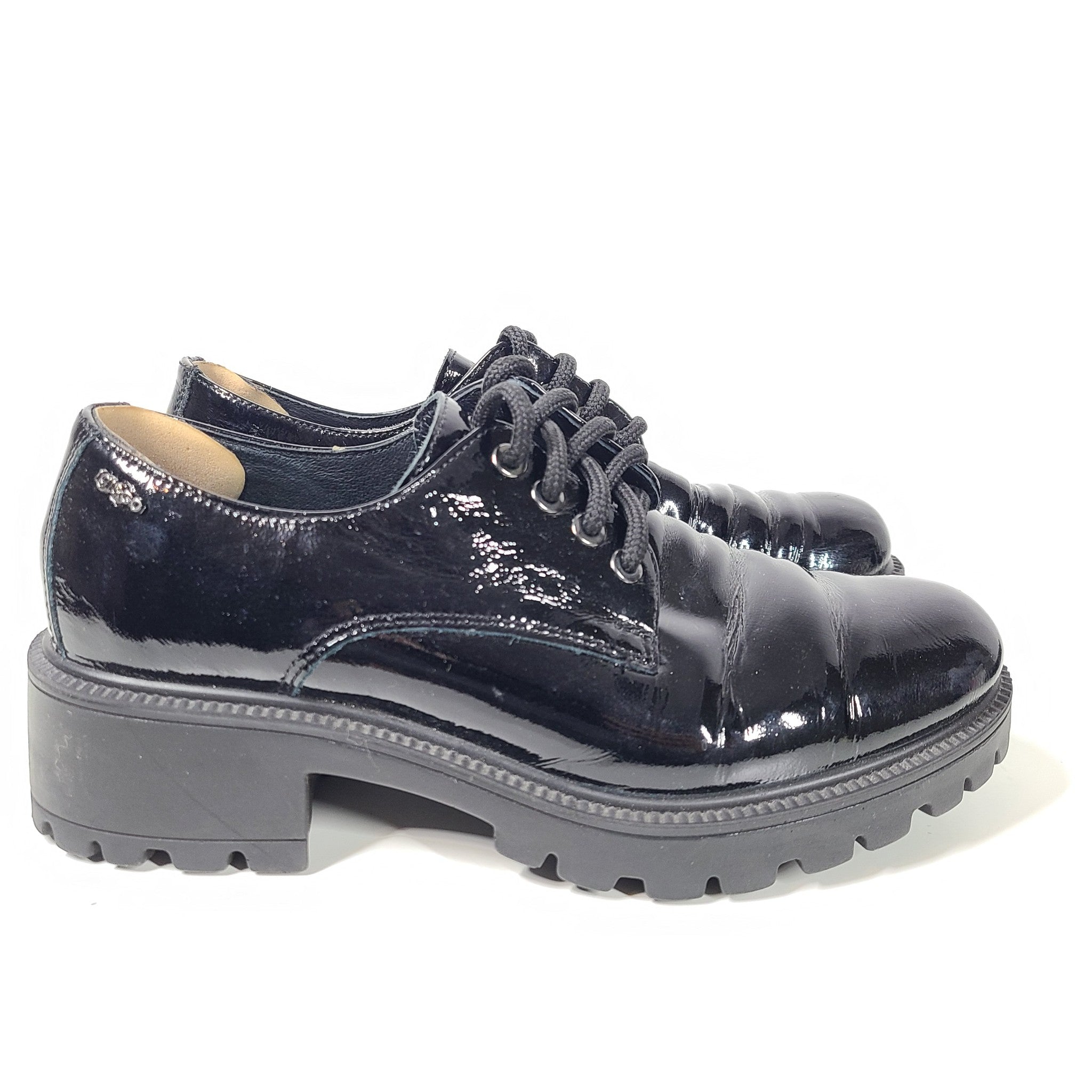 IGI & CO Women's Patent Leather Platform Oxfords Black Sz 7