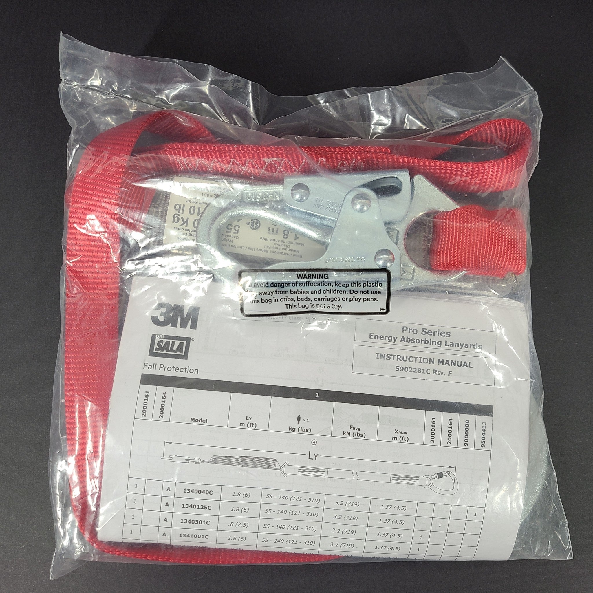 3M™ PROTECTA® PRO™ 6 ft Shock Absorbing Lanyard 1340125C 309lbs