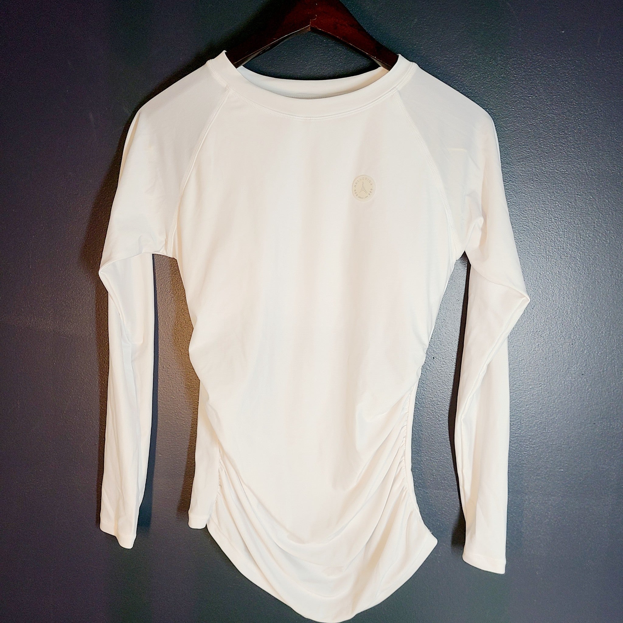 RELLECIGA Women's UV Sun Protection Long Sleeve Rashguard Swim Shirt White M