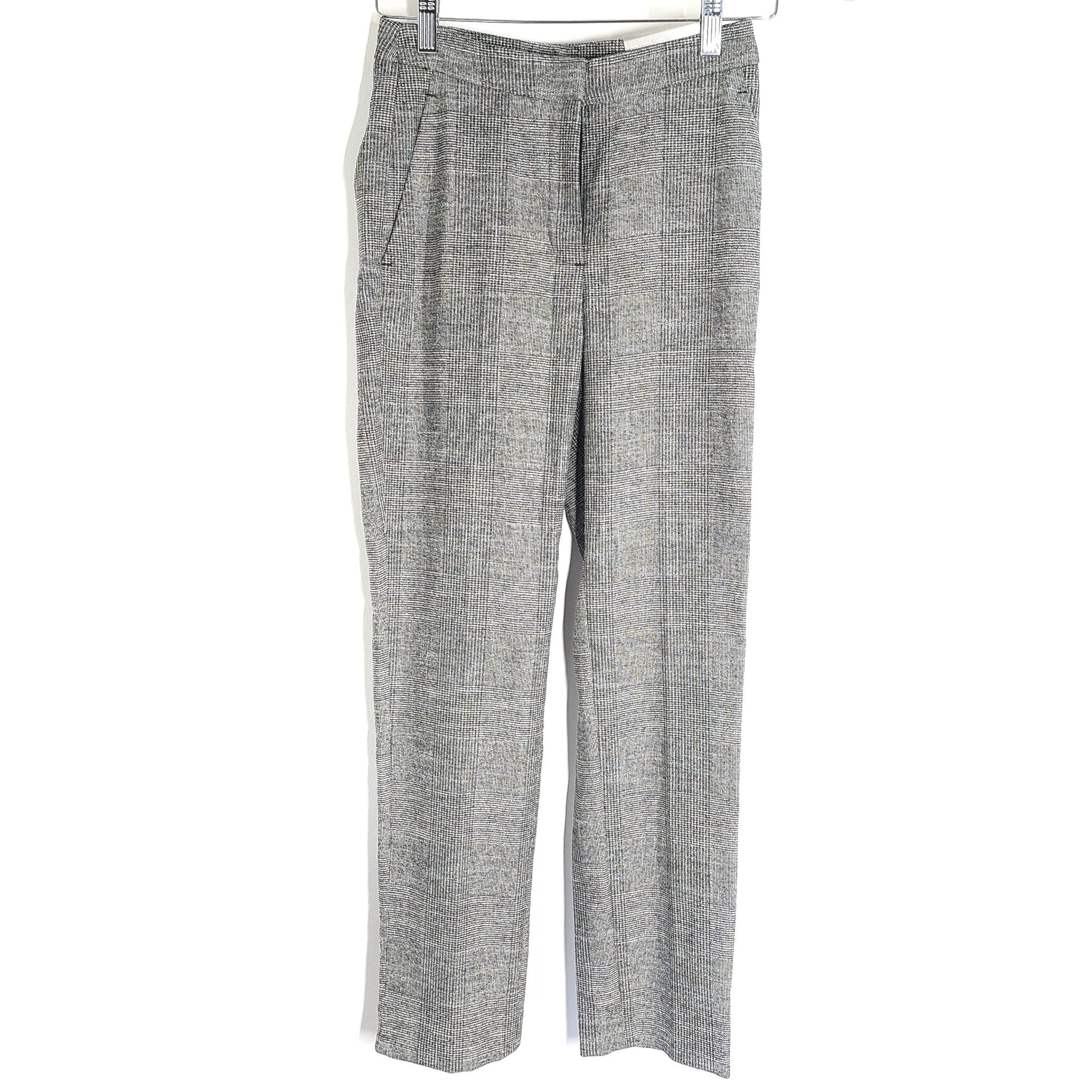H&M Women's Slacks Light gray/Black Plaid Ankle Length Size 0