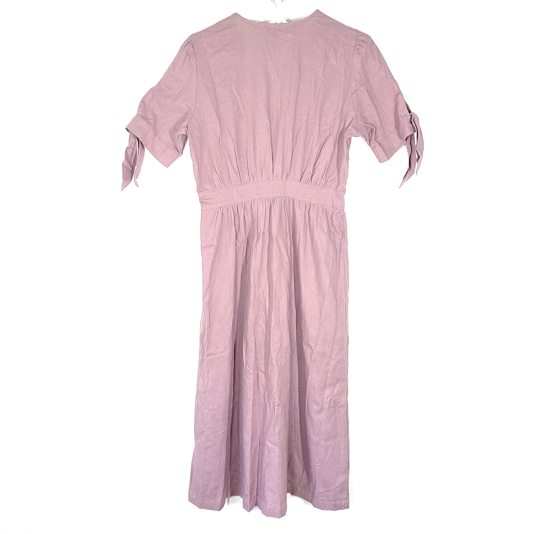 Buffalo David Bitton Buttoned Linen Mariposa Dress Elderberry Lavender Sz S
