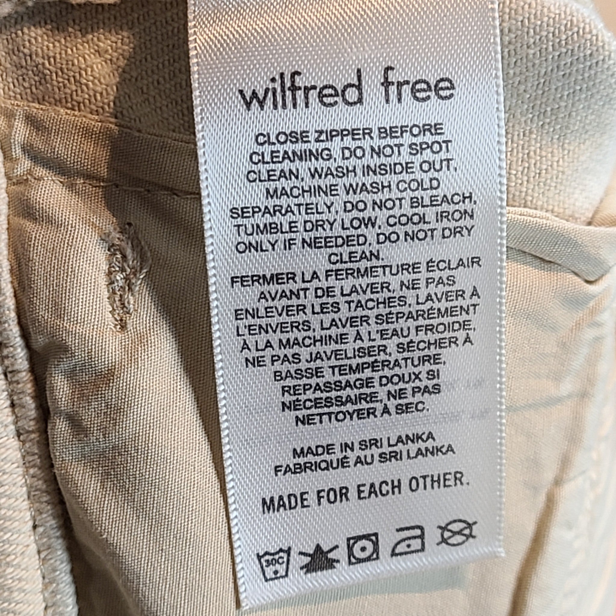 Aritzia Wilfred Free Women's Maeve Cargo Pants Birch Sz 4