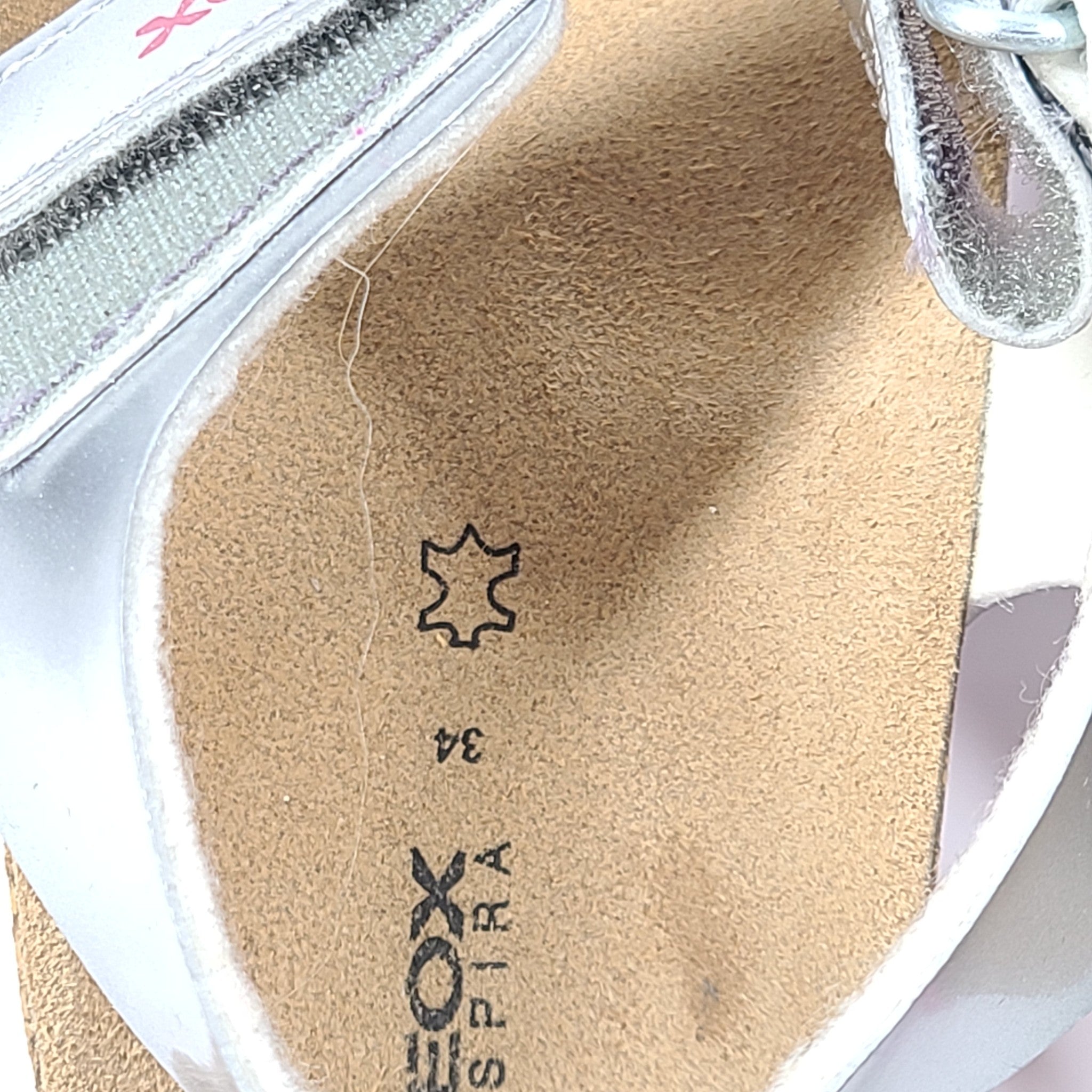 Geox Girls' Adriel Cork Open Sandals Pink and Silver US Size 3