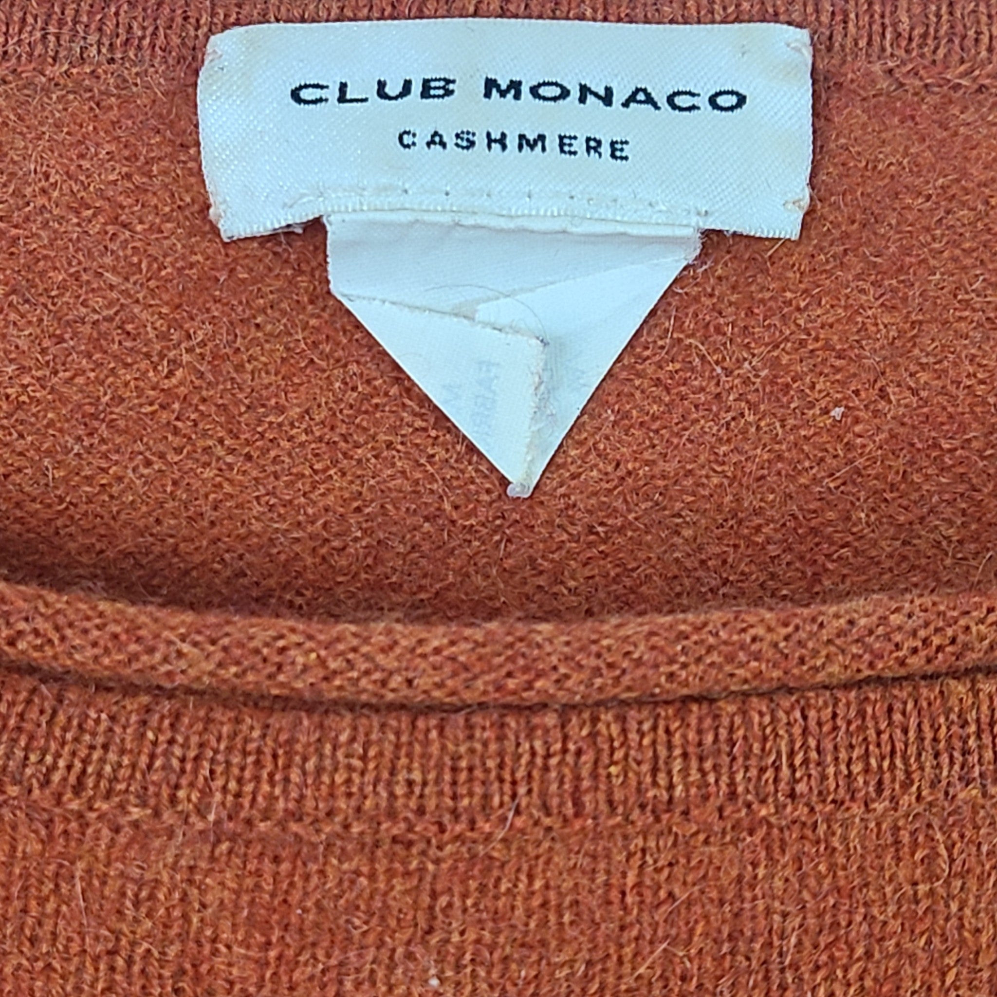Club Monaco Women's Cashmere Sweater Color-Block Orange / Gray Sz XS