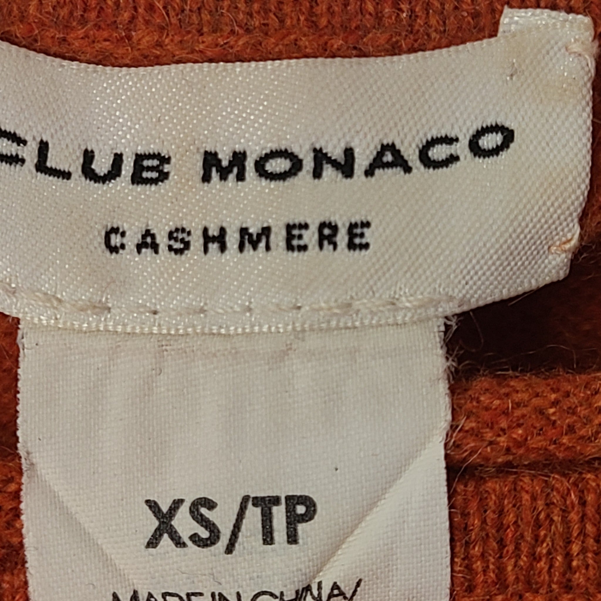 Club Monaco Women's Cashmere Sweater Color-Block Orange / Gray Sz XS