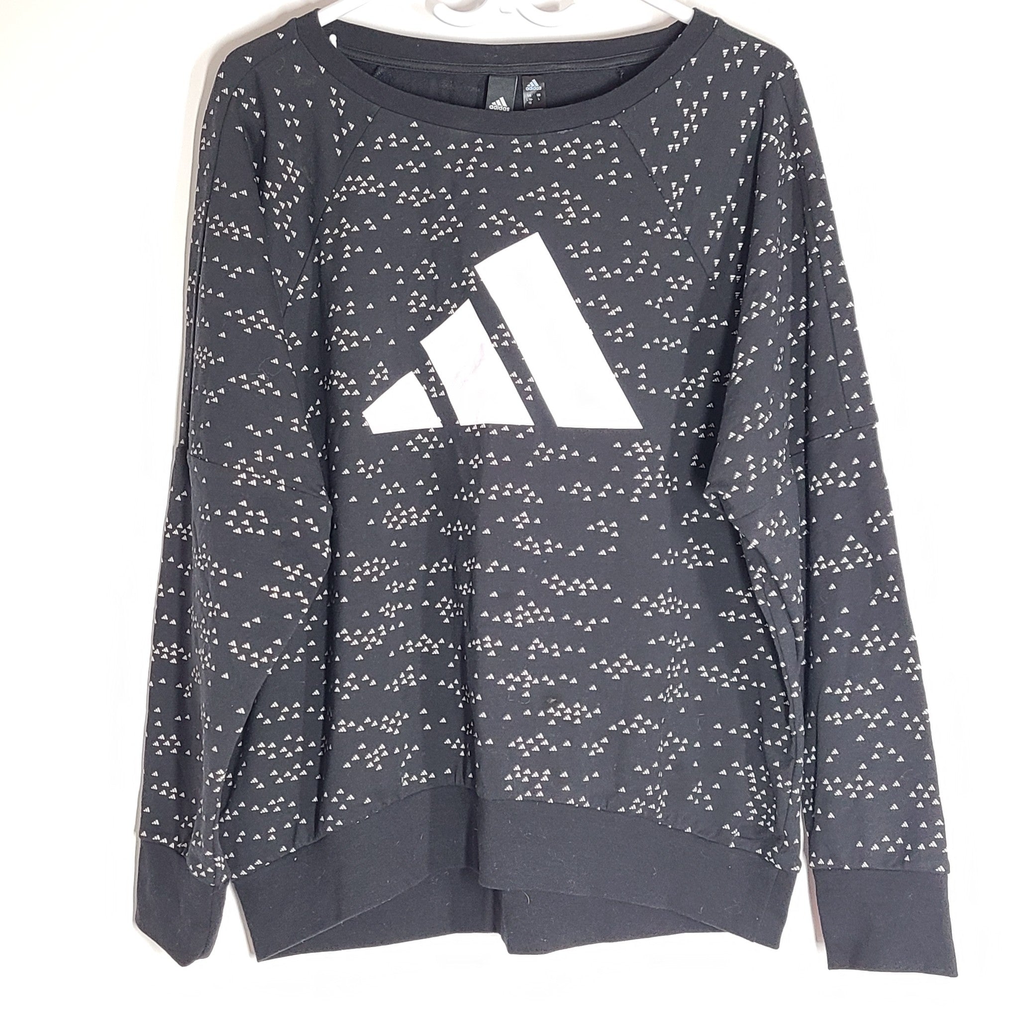 Adidas Women's Terry Sweatshirt Black GL0358 Size L