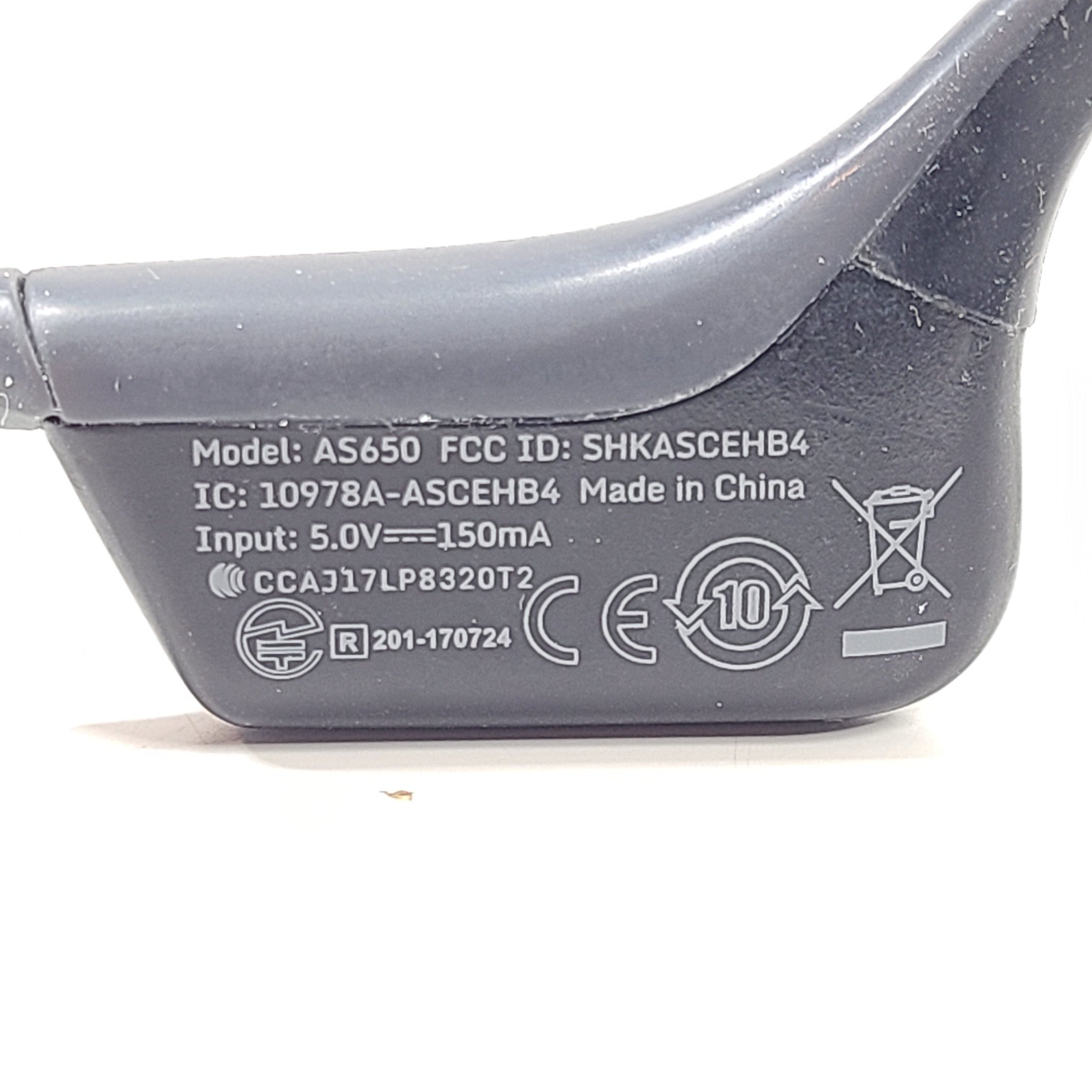 AfterShokz AS650 Wireless Air Open Ear Bone Conduction Headphones - Black/Gray