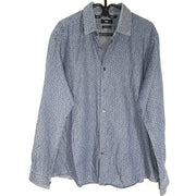 Hugo Boss Men's Standard Fit Patterned Denim Casual Button Up Shirt XL