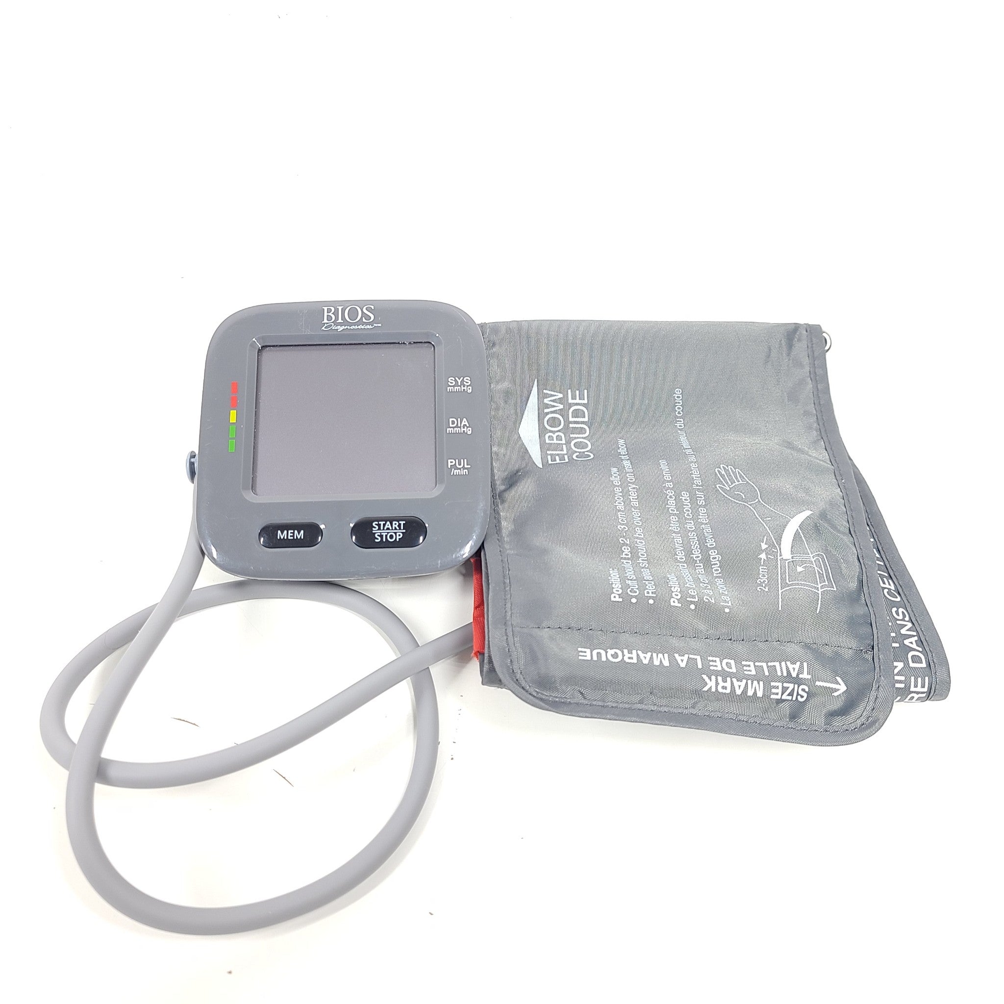BIOS Diagnostics Portable Blood Pressure Monitor + Cuff (Battery Powered)