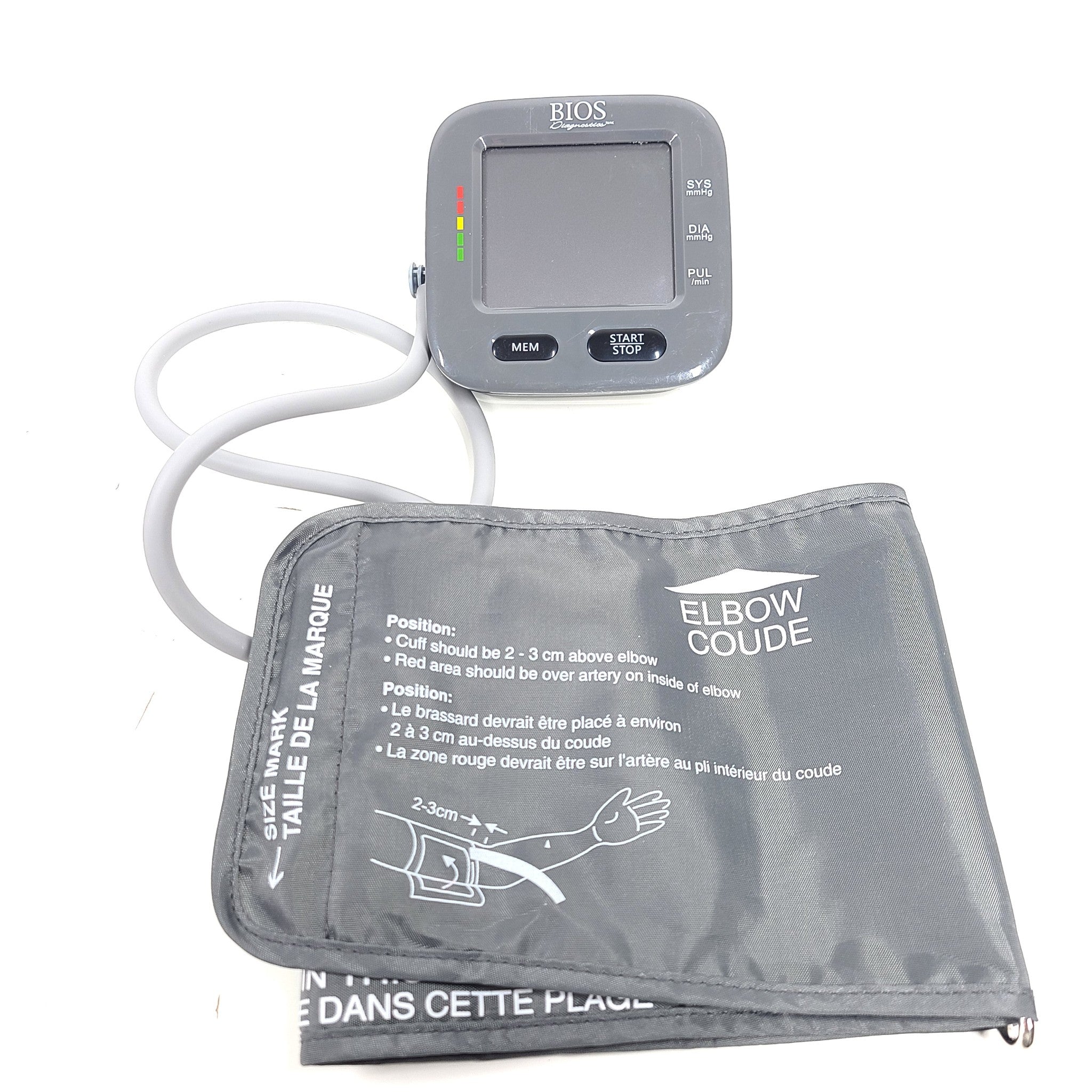 BIOS Diagnostics Portable Blood Pressure Monitor + Cuff (Battery Powered)