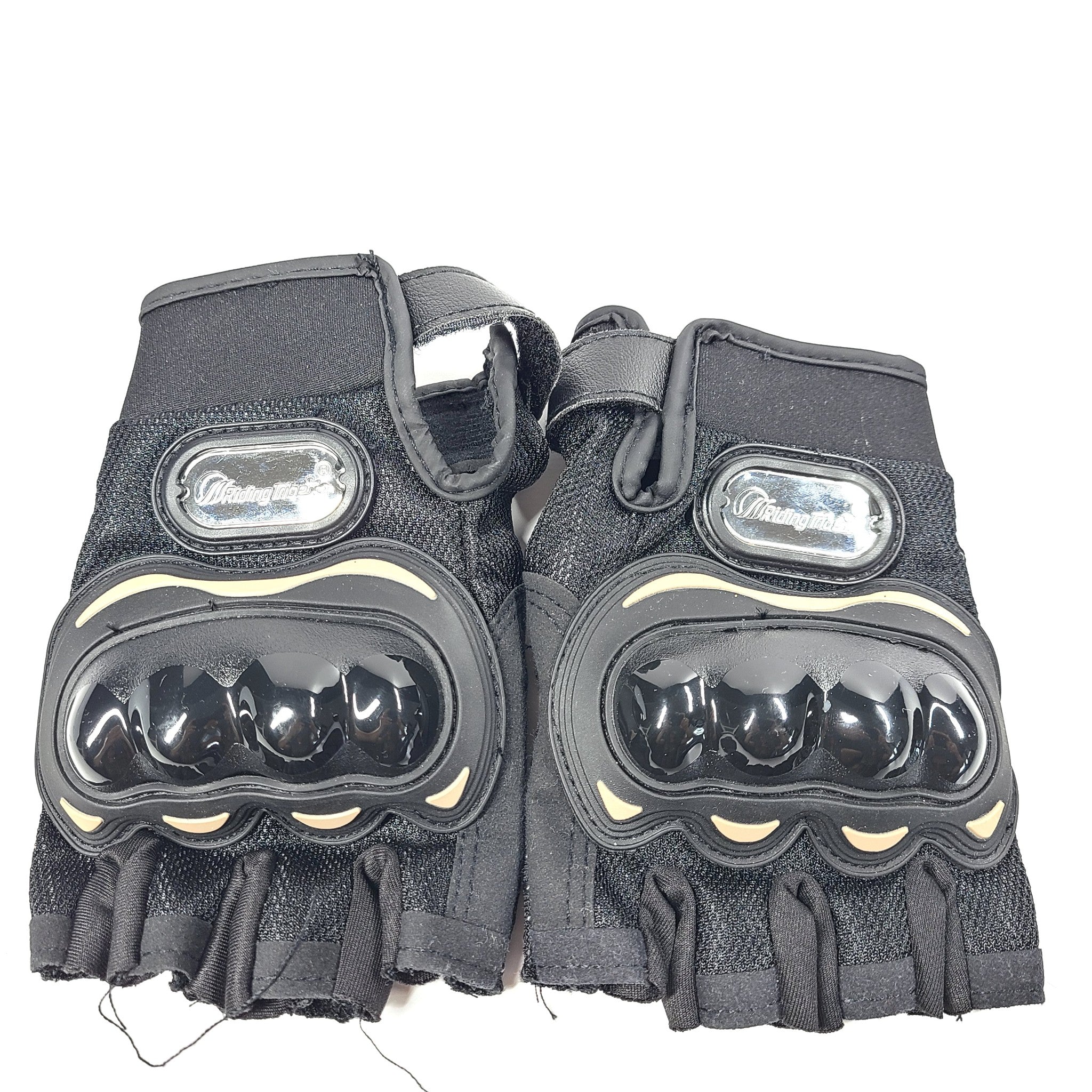 Riding Tribe MCS-04C Motorcycle Gloves Half Finger Black Sz M