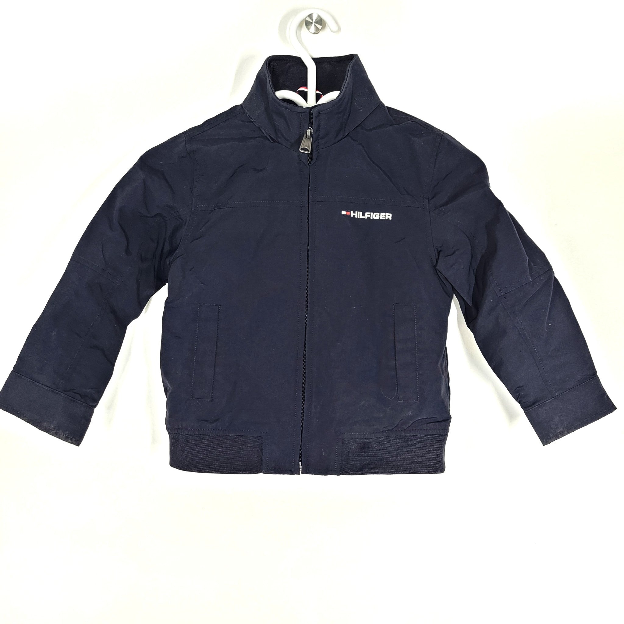 Tommy Hilfiger Boys' Regatta Full Zip Jacket Hooded Navy Blue Sz XS (4-5 Yrs)