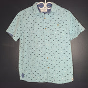 Paper Denim & Cloth Boys' Teens' Short Sleeve Buttoned Shirt T-Rex Blue 14/16
