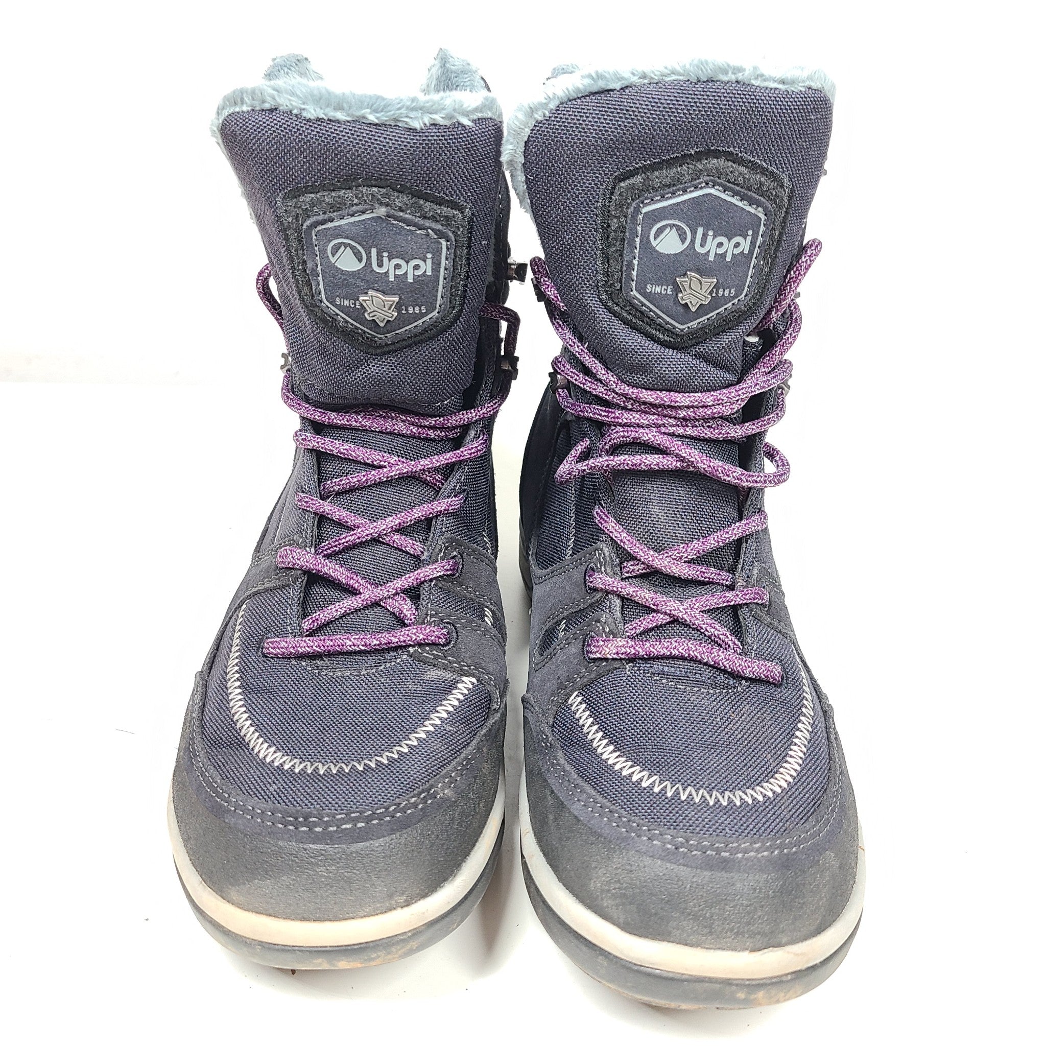 Lippi Women's Winter Snow Boots Size 8 Shoe Black and Purple Forcegrip